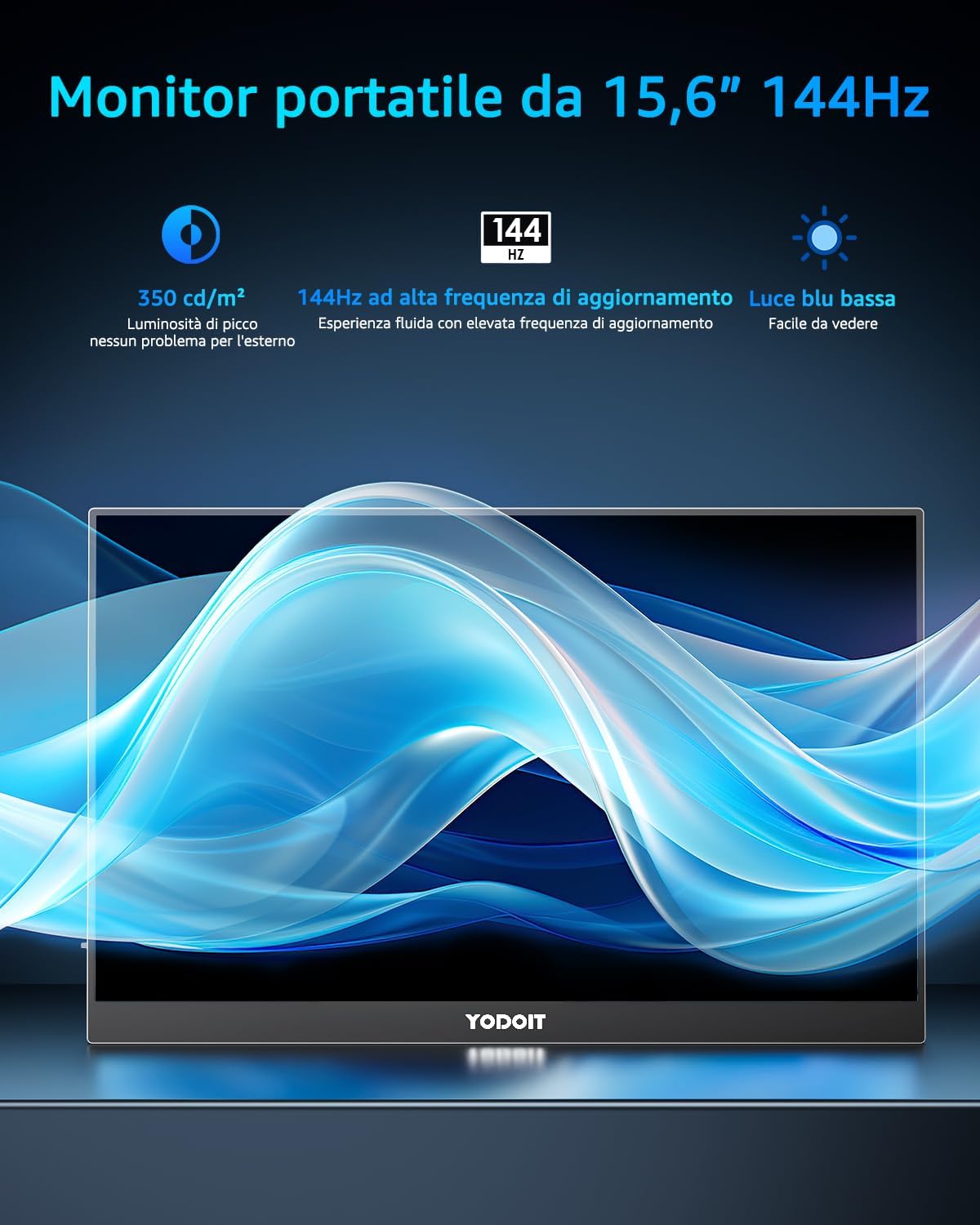 Yodoit - Monitor Portatile FHD 15,6” 144Hz - immagine 2