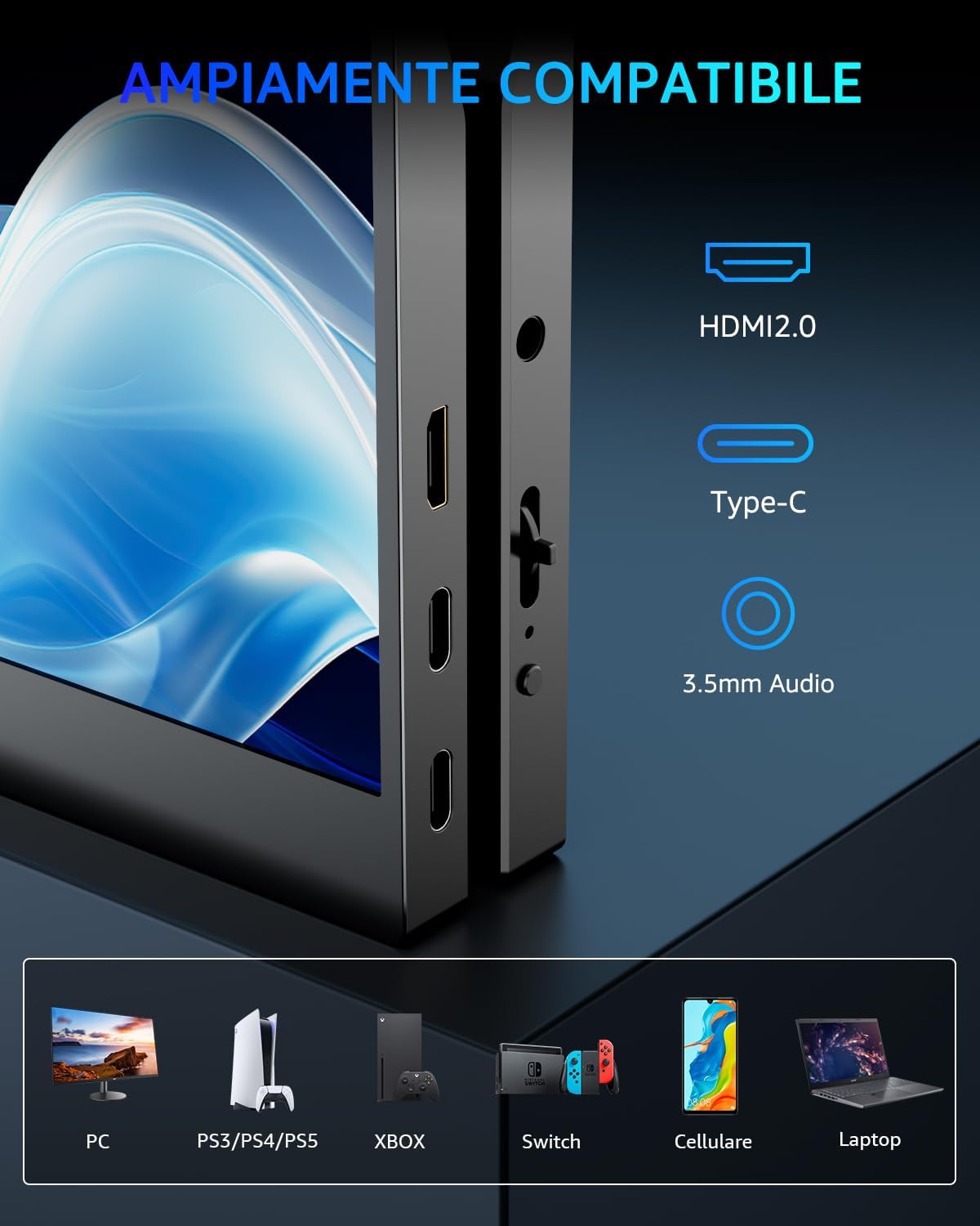 Yodoit - Monitor Portatile FHD 15,6” 144Hz - immagine 3