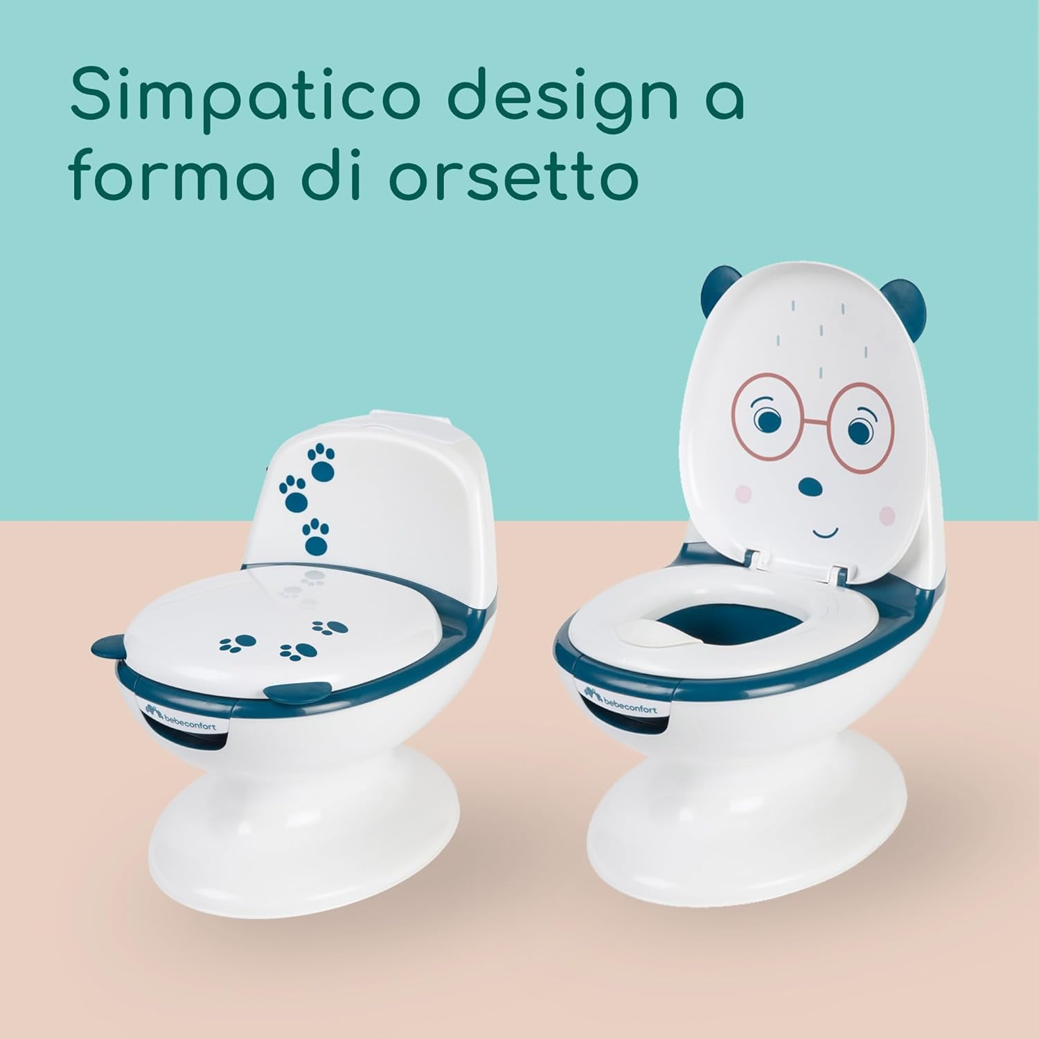 Bebeconfort Vasino Bambini Mini WC Orsetto, Blu - immagine 7
