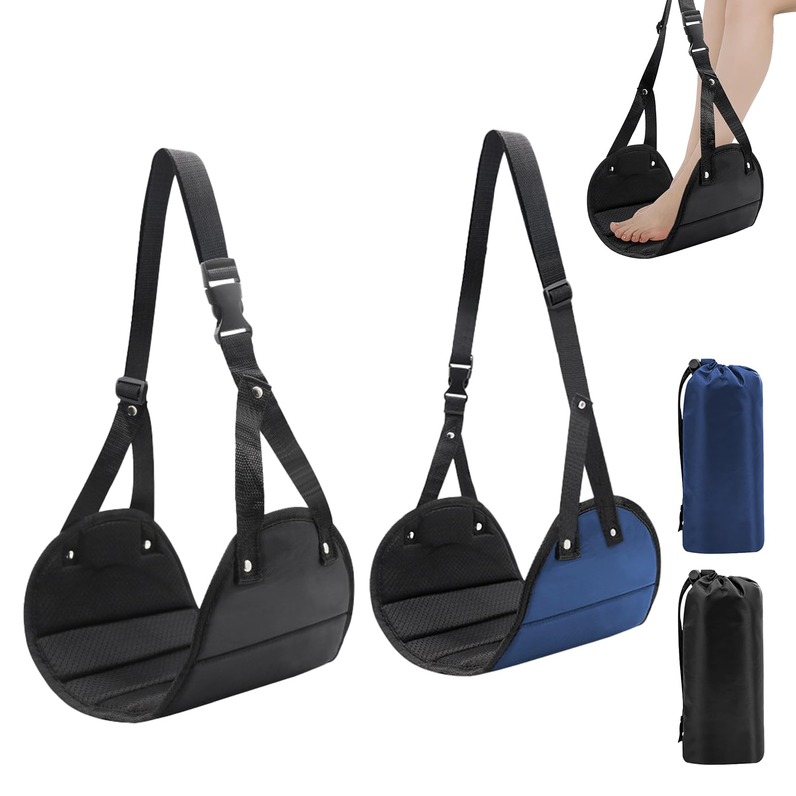 2 Poggiapiedi Aereo Regolabili, Amaca da Viaggio