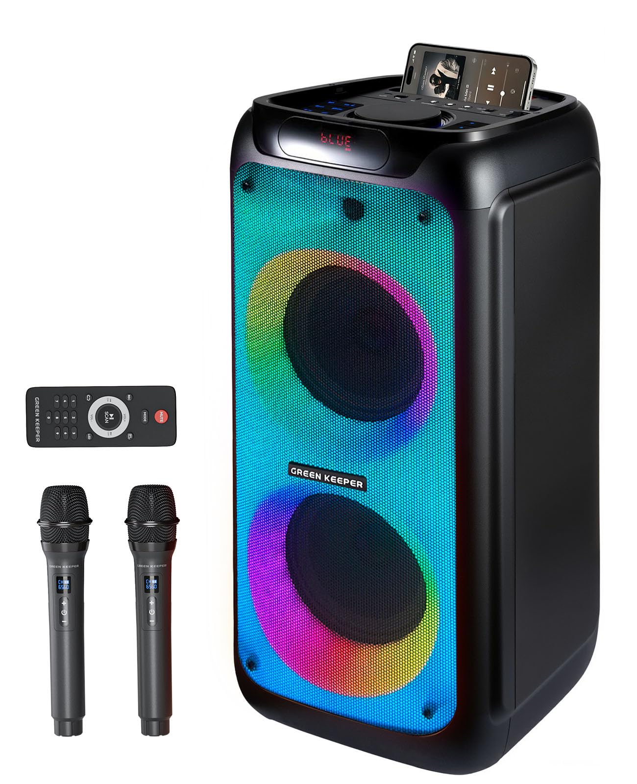 GKD80 Cassa Karaoke 600W con 2 Microfoni Wireless