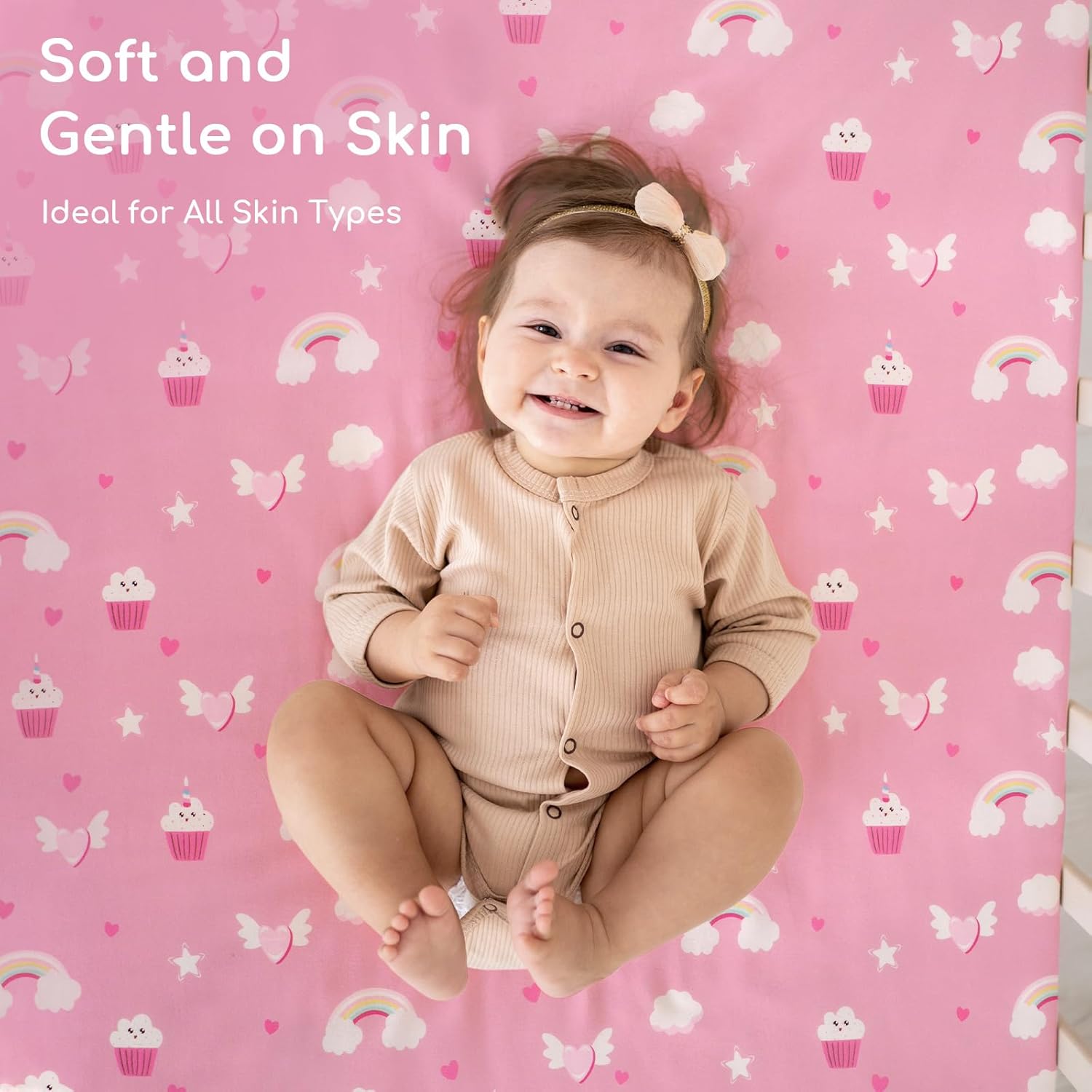 Lenzuola per Lettino 120x60cm, 2 Pezzi Unicorno Rosa - immagine 6