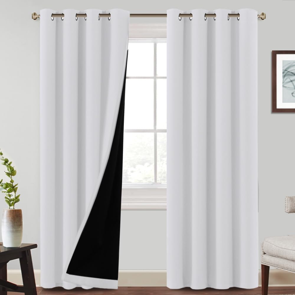 Bellahills Tende Oscuranti 100% con Anelli, Bianco Sbiancato