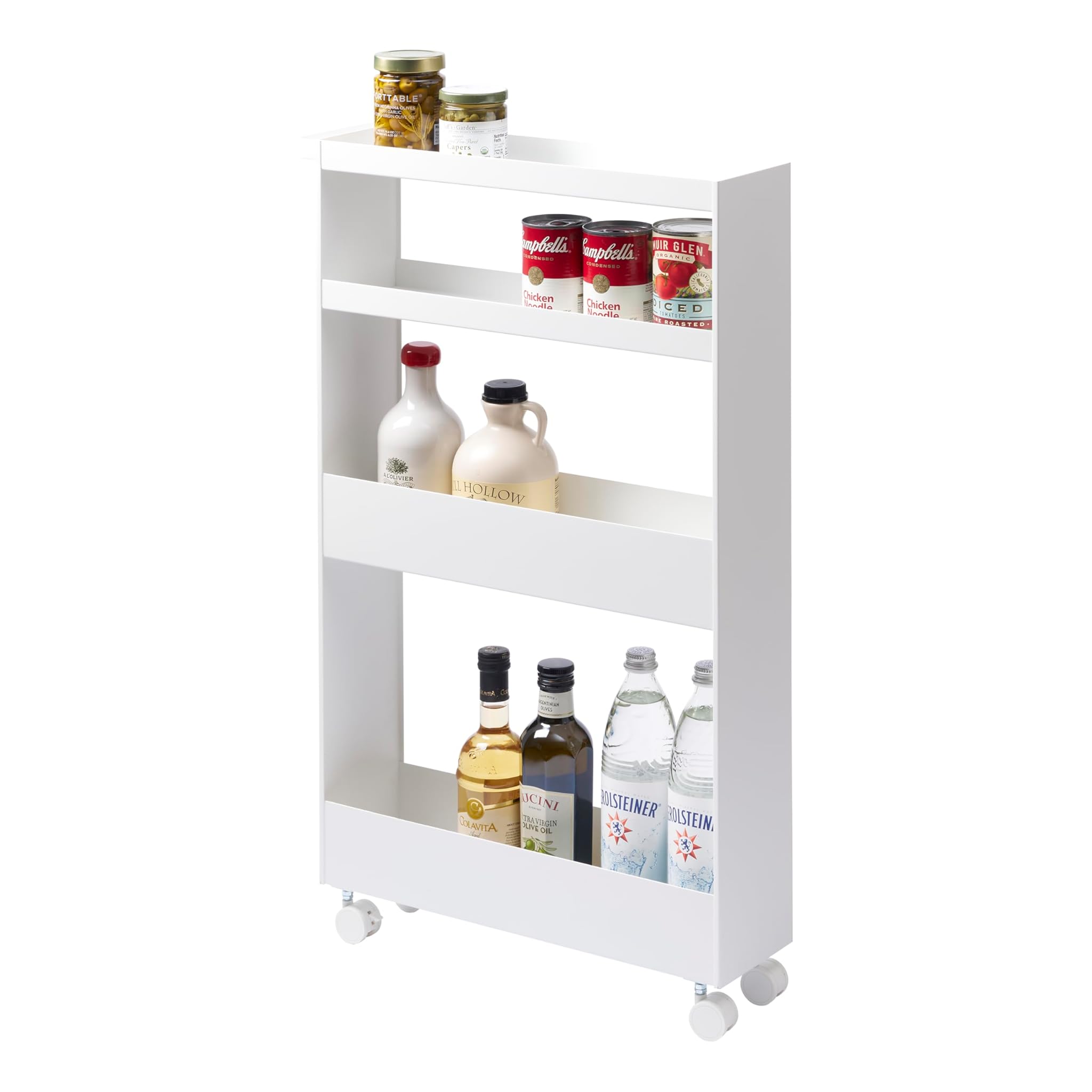 Yamazaki 1806 TOWER Slim Carrello a 4 Ripiani, Bianco