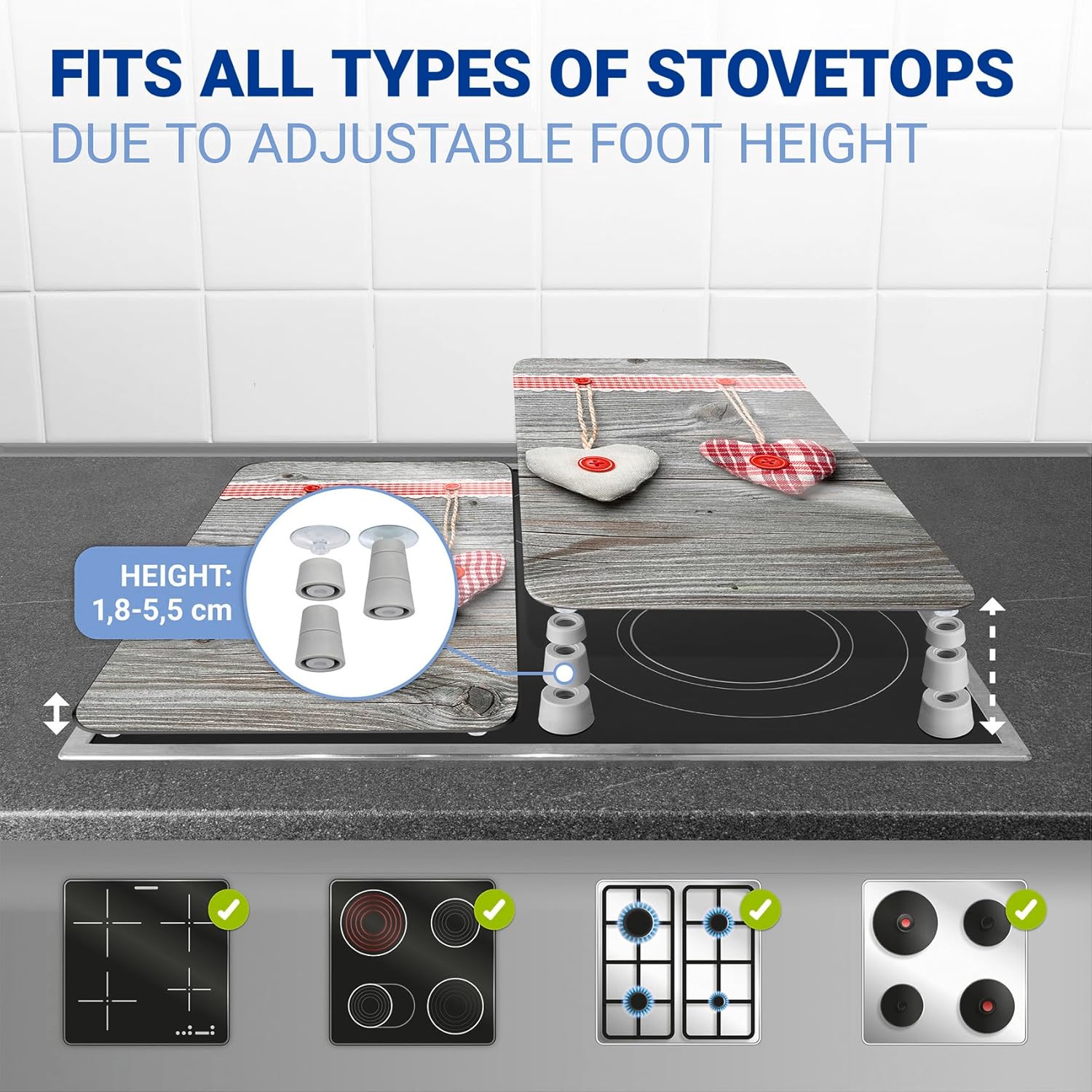 Wenko Coprifornelli Universale Mod Cuori 30x52 cm - immagine 3