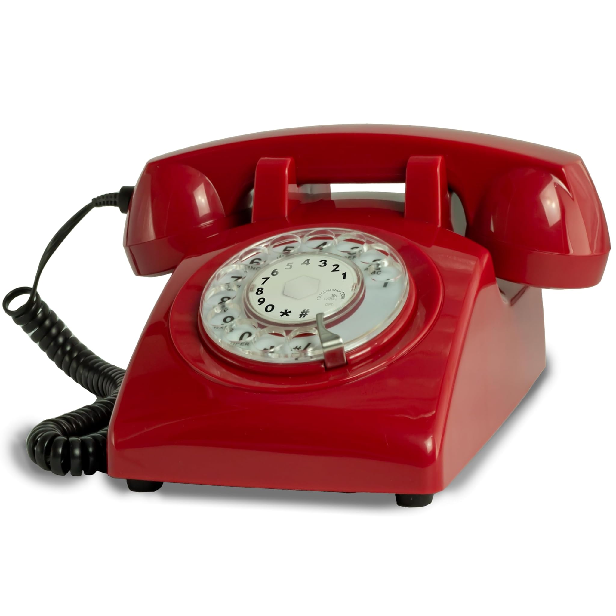 Opis 60s Cable - Telefono Fisso Vintage, Rosso