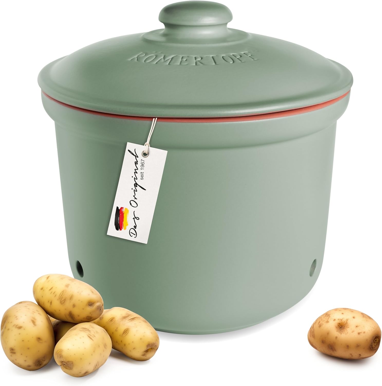 Romertopf MAXI PLUS - Pentola Patate in Ceramica, Verde