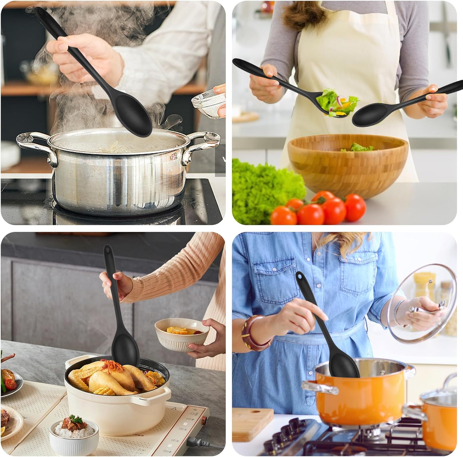 3 Pezzi Cucchiaio Silicone Cucina Antiaderente - immagine 6