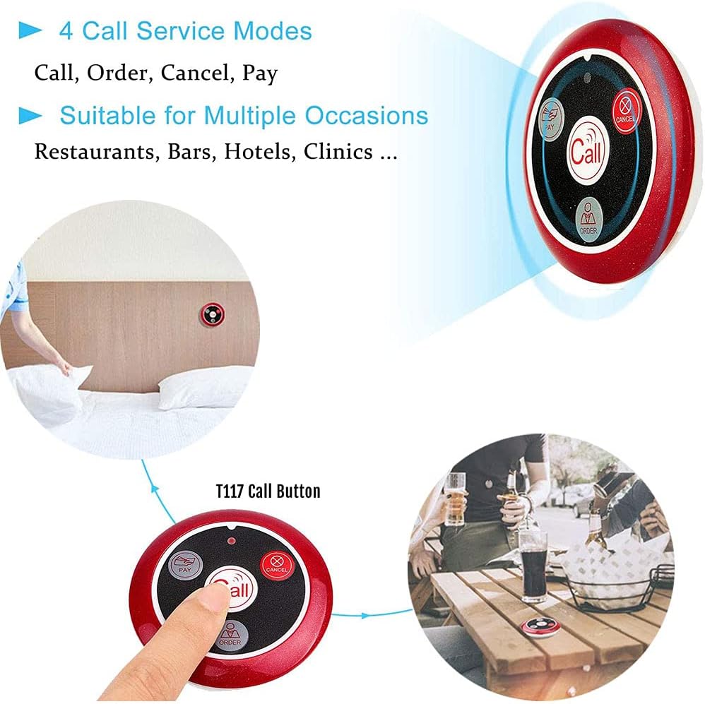 Retekess T117 Sistema Cercapersone Wireless 5 Pulsanti - immagine 4