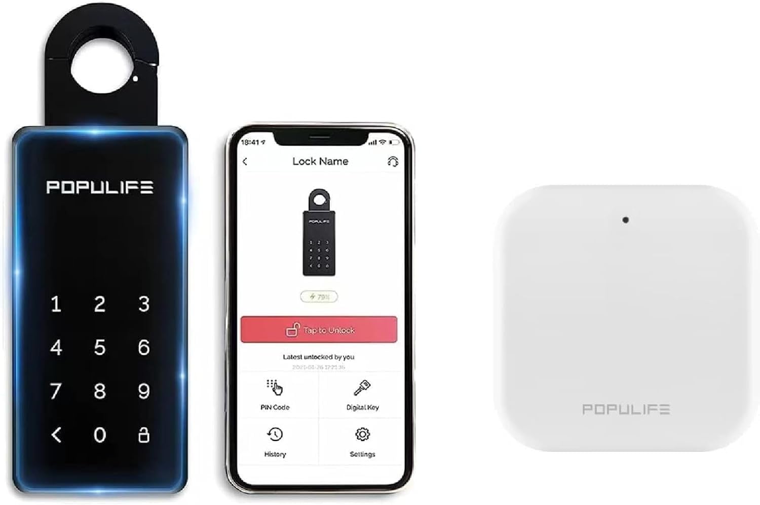 Populife Cassetta Chiavi WiFi con Gateway, IP66