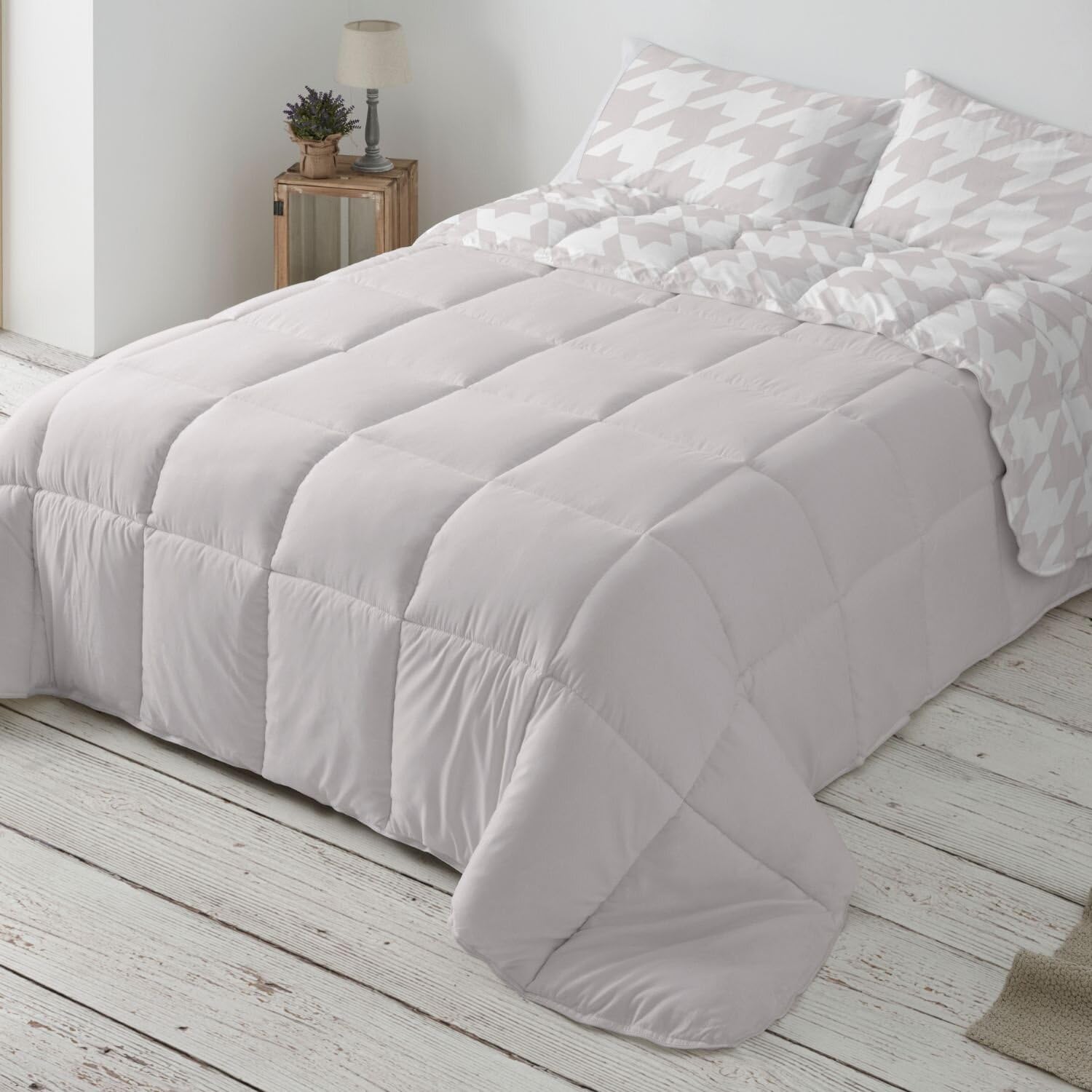 Burrito Blanco Trapunta Comforter Letto 180cm, Quarz