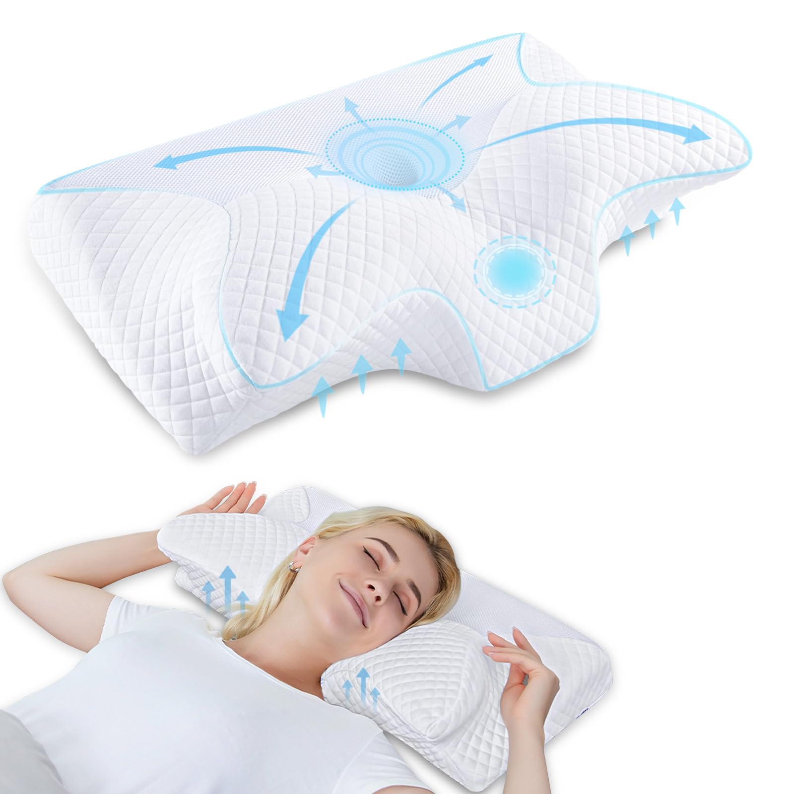 Homca Cuscino Cervicale Ergonomico Memory Foam