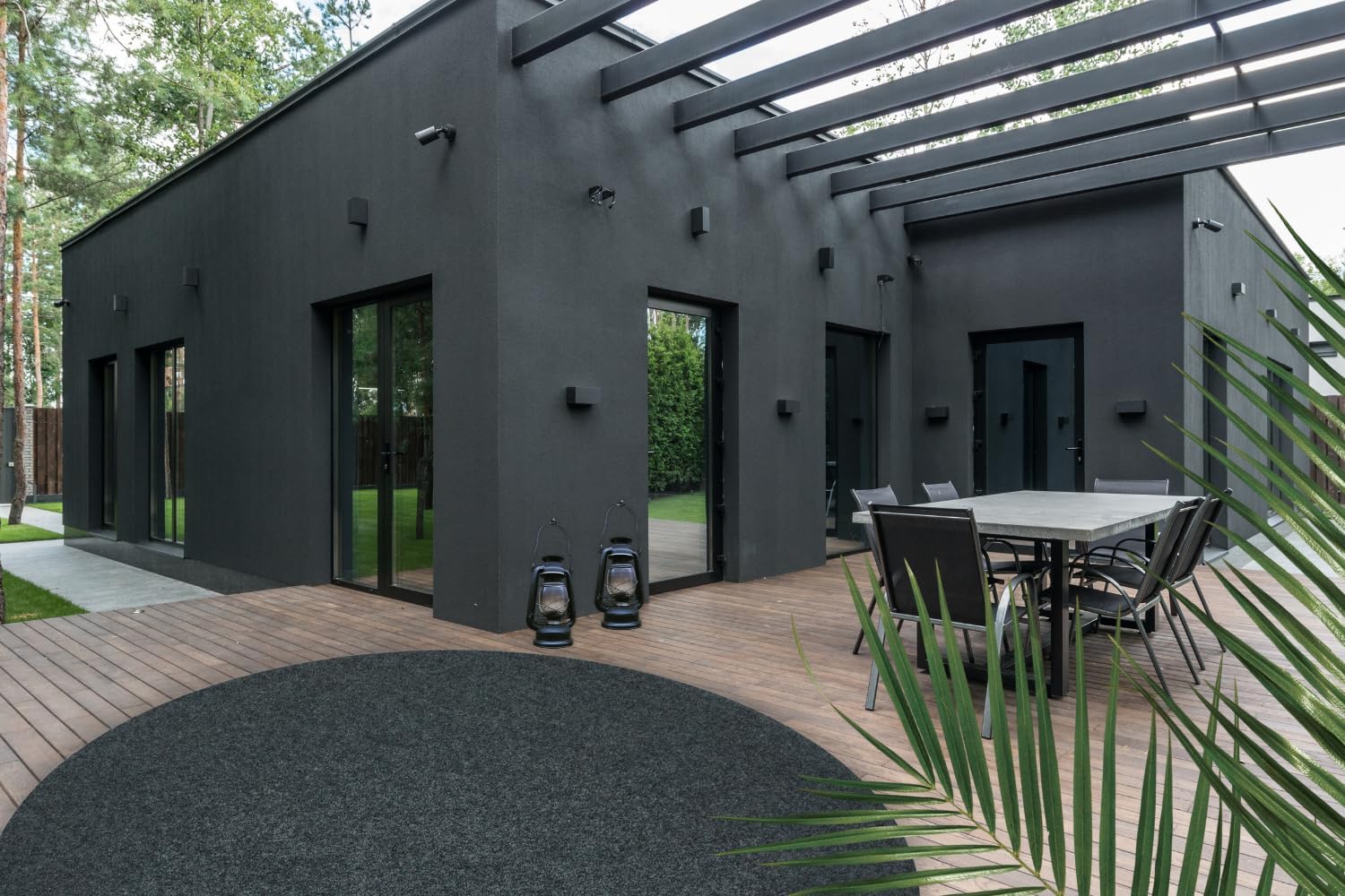 Tappeto in Erba Artificiale Field Rotondo 395cm, Antracite - immagine 2