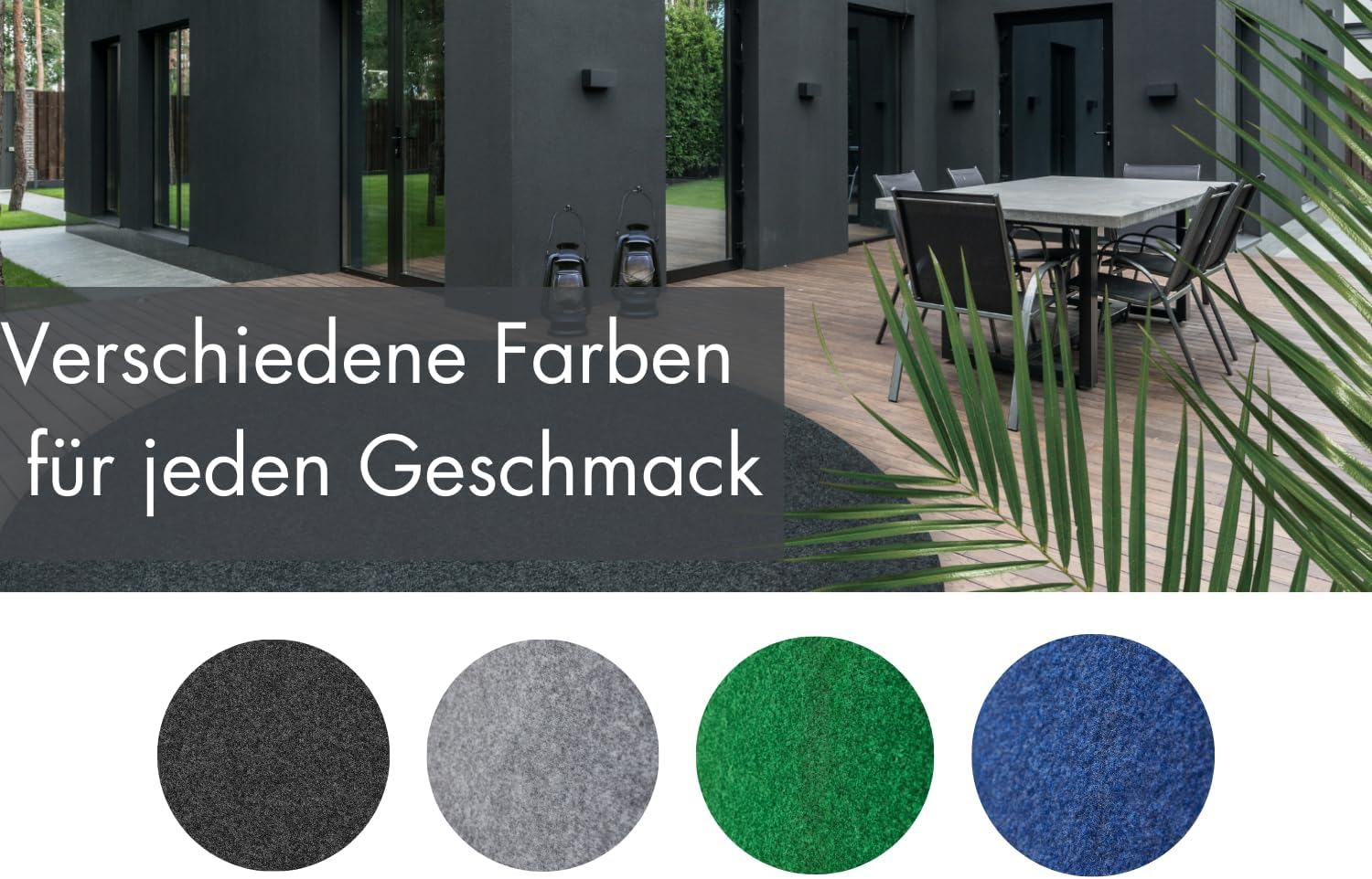 Tappeto in Erba Artificiale Field Rotondo 395cm, Antracite - immagine 3