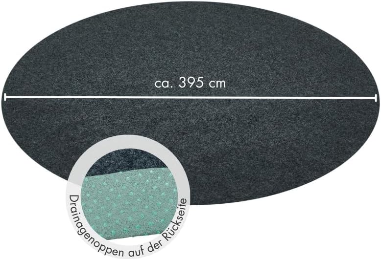 Tappeto in Erba Artificiale Field Rotondo 395cm, Antracite - immagine 6