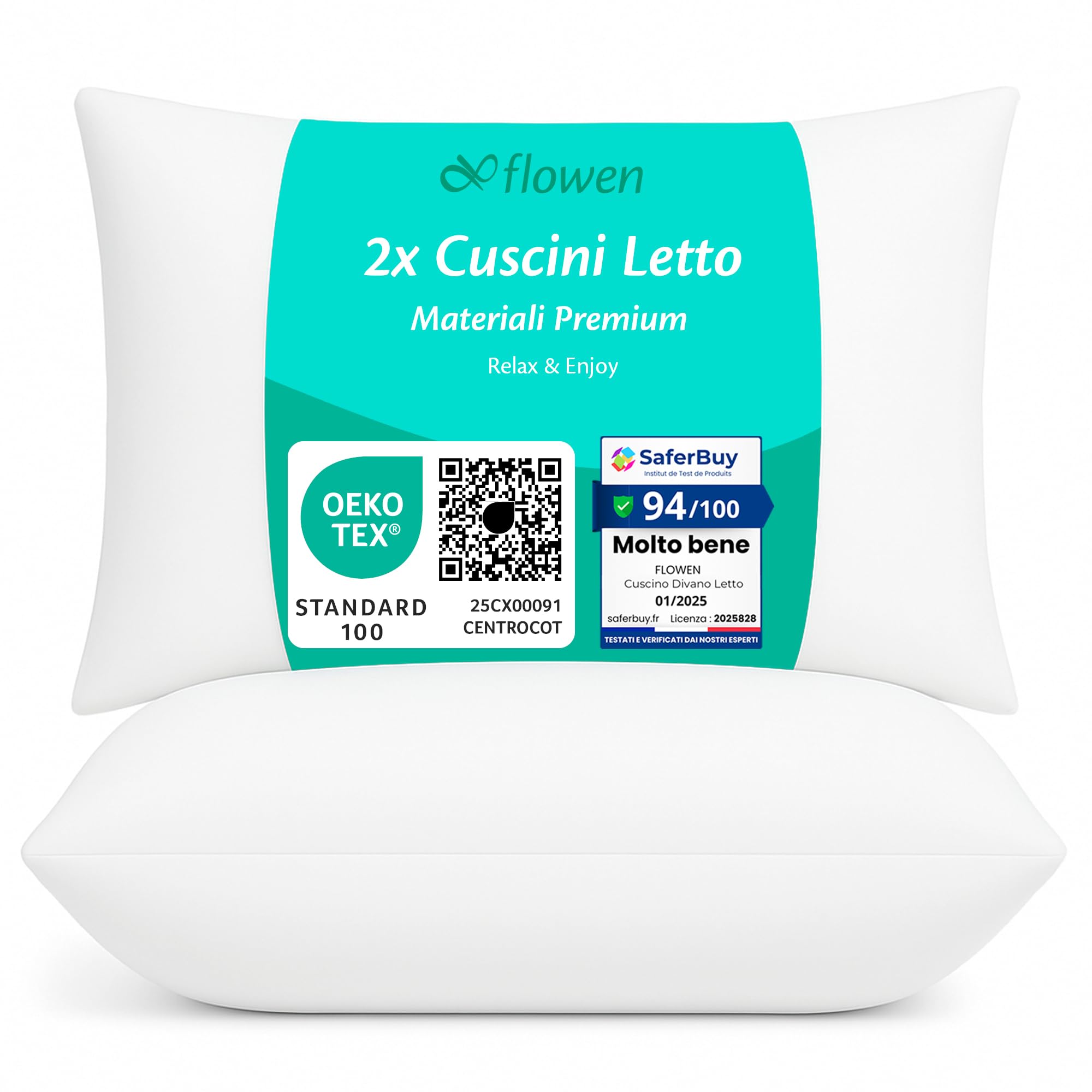 Cuscini Letto Coppia di Guanciali 40x70