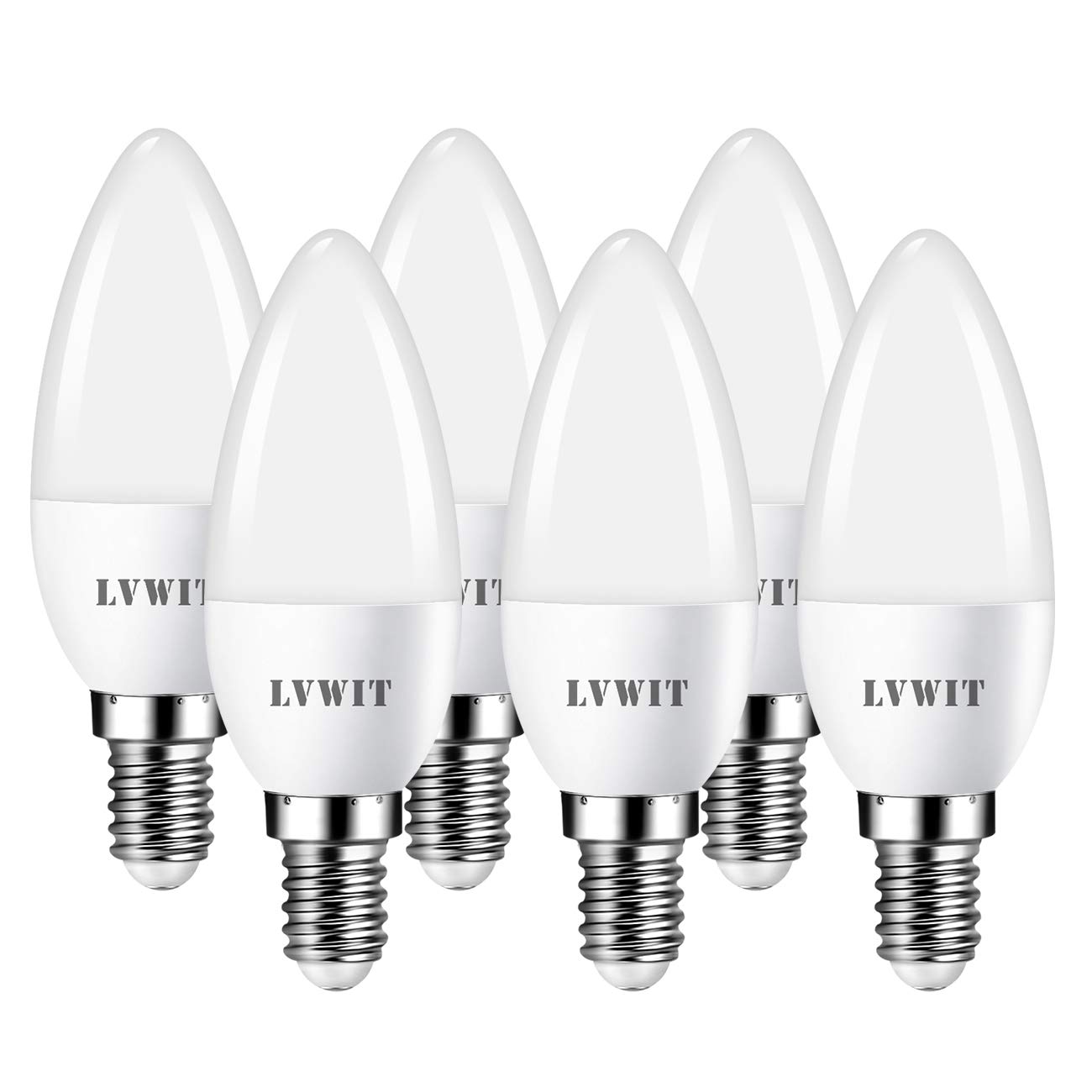 Lvwit Lampadine LED E14 Candela 4.9W, Luce Fredda (6pz)