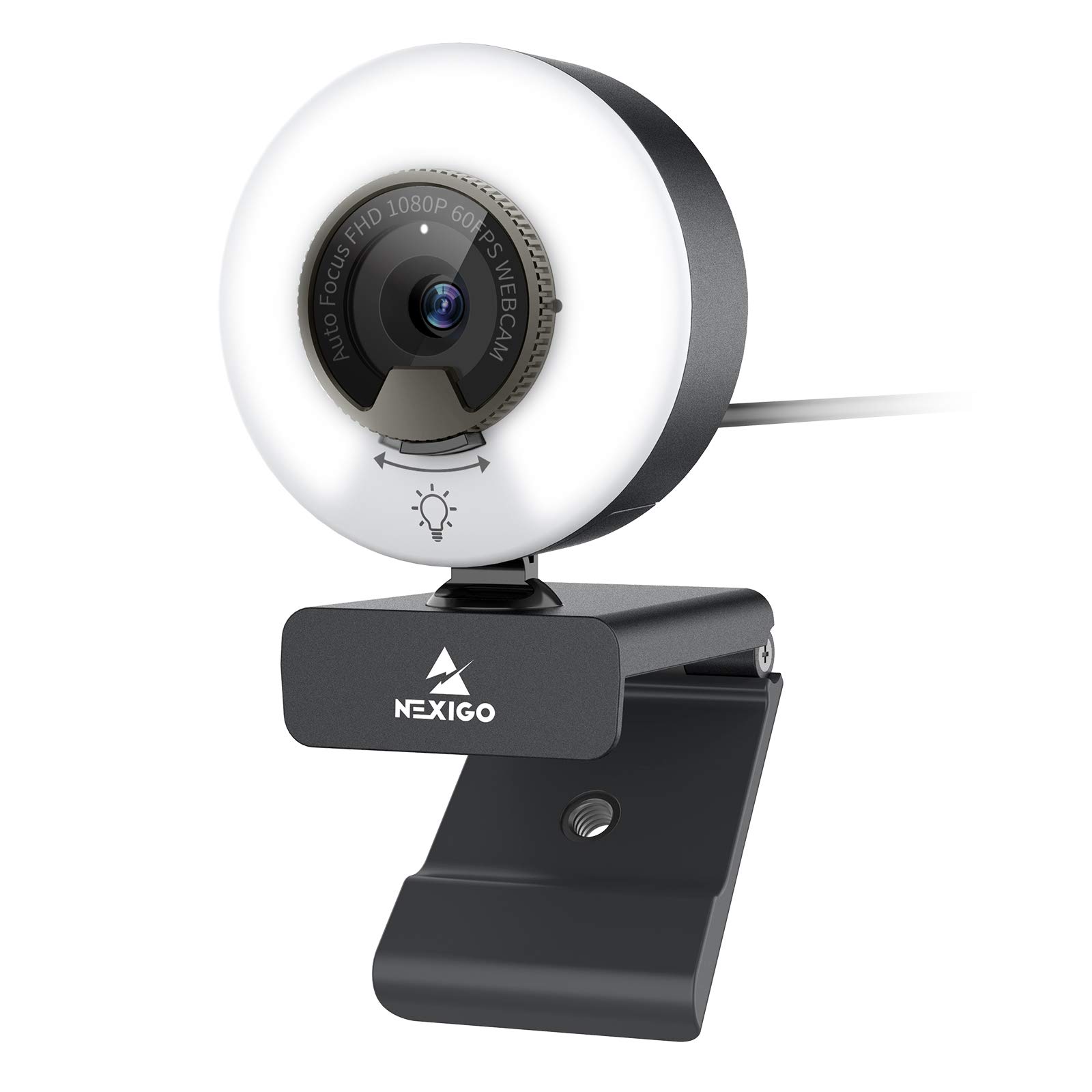 Nexigo N960E Webcam 1080P 60 FPS con Luce ad Anello