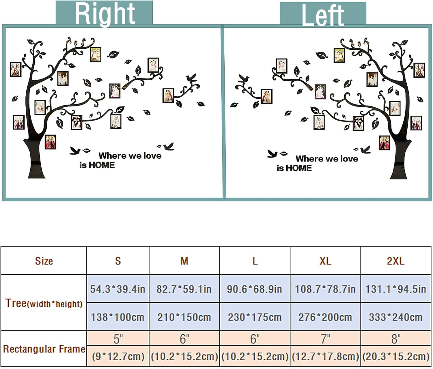 3D Albero Adesivi Murali Cornici per Foto (XXL: 240*333CM) - immagine 6
