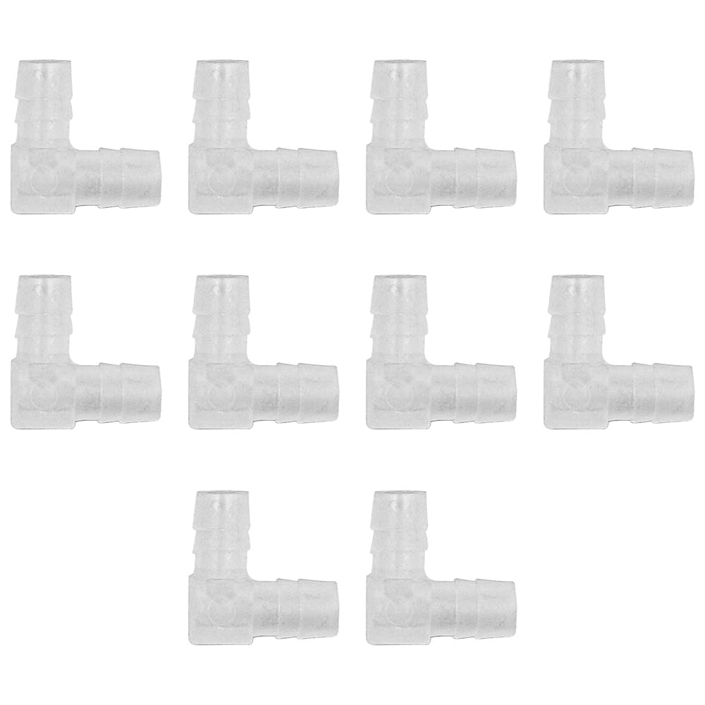 Confezione da 10 ugelli per Tubo in plastica ad Angolo di 90 Gradi con Lo Stesso Collegamento a innesto, connettore per Tubo a Forma di L da 10 mm per Acquario, Aria, Acqua