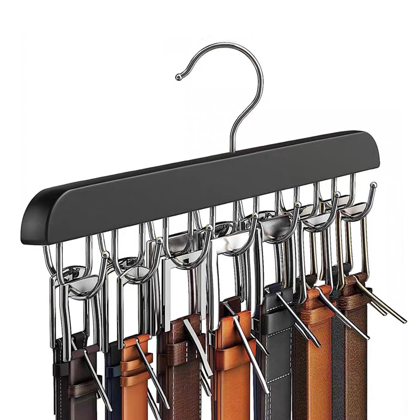 Portacinture in Legno con 14 Ganci Antiscivolo