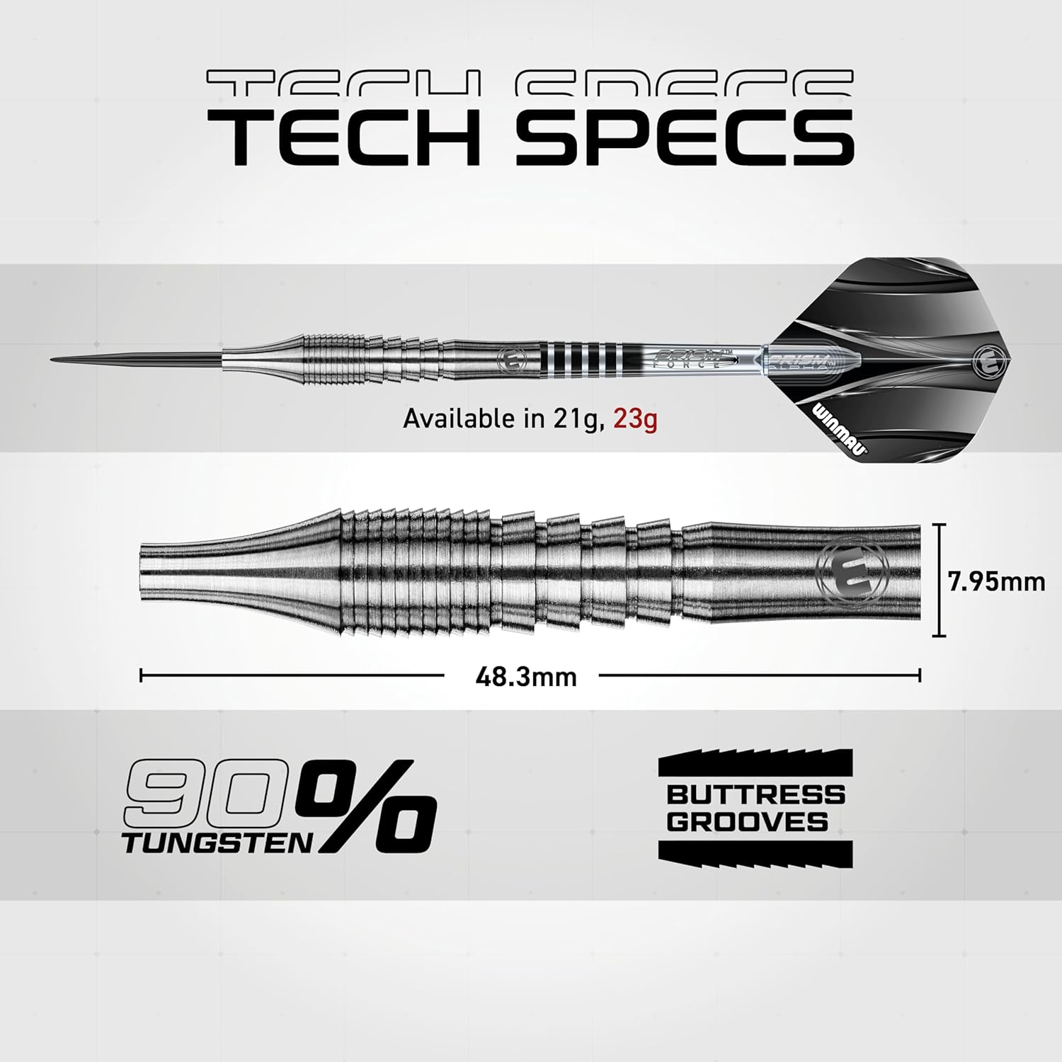 WINMAU Sniper V1 90% Freccette Steel Darts 23G. - immagine 4