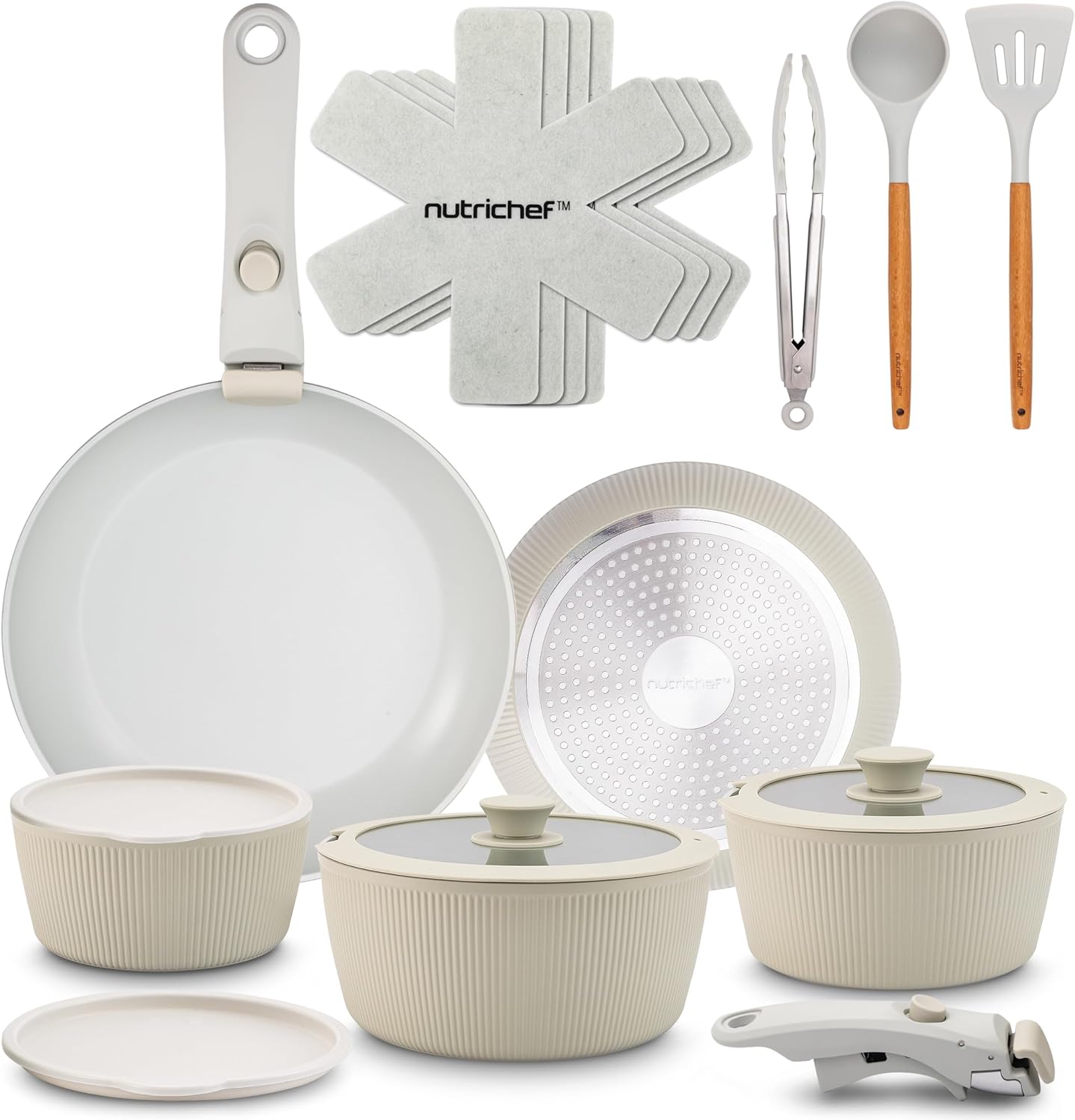 Nutrichef Set Pentole e Padelle in Ceramica 18 Pezzi - immagine 1