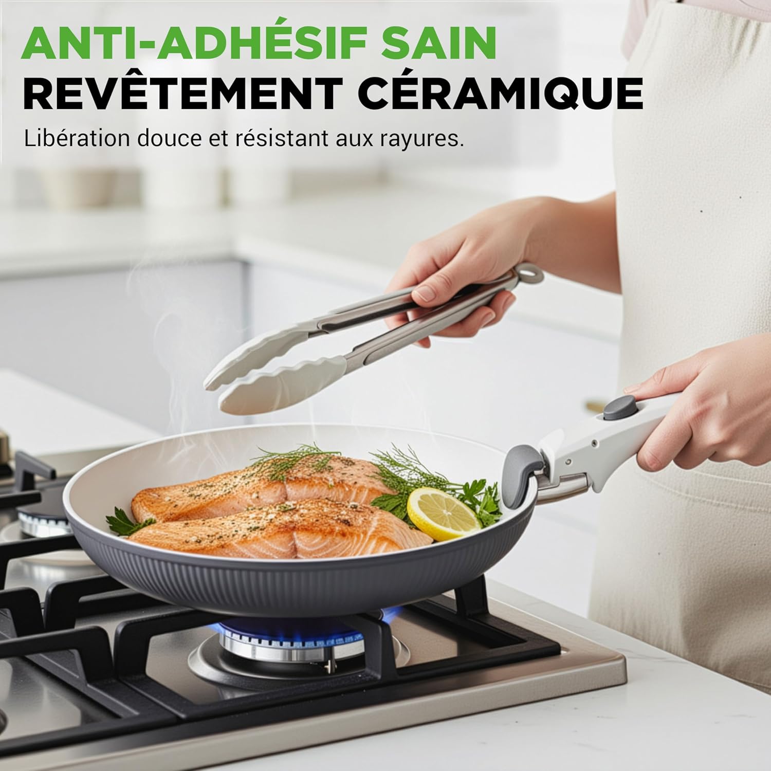 Nutrichef Set Pentole e Padelle in Ceramica 18 Pezzi - immagine 2