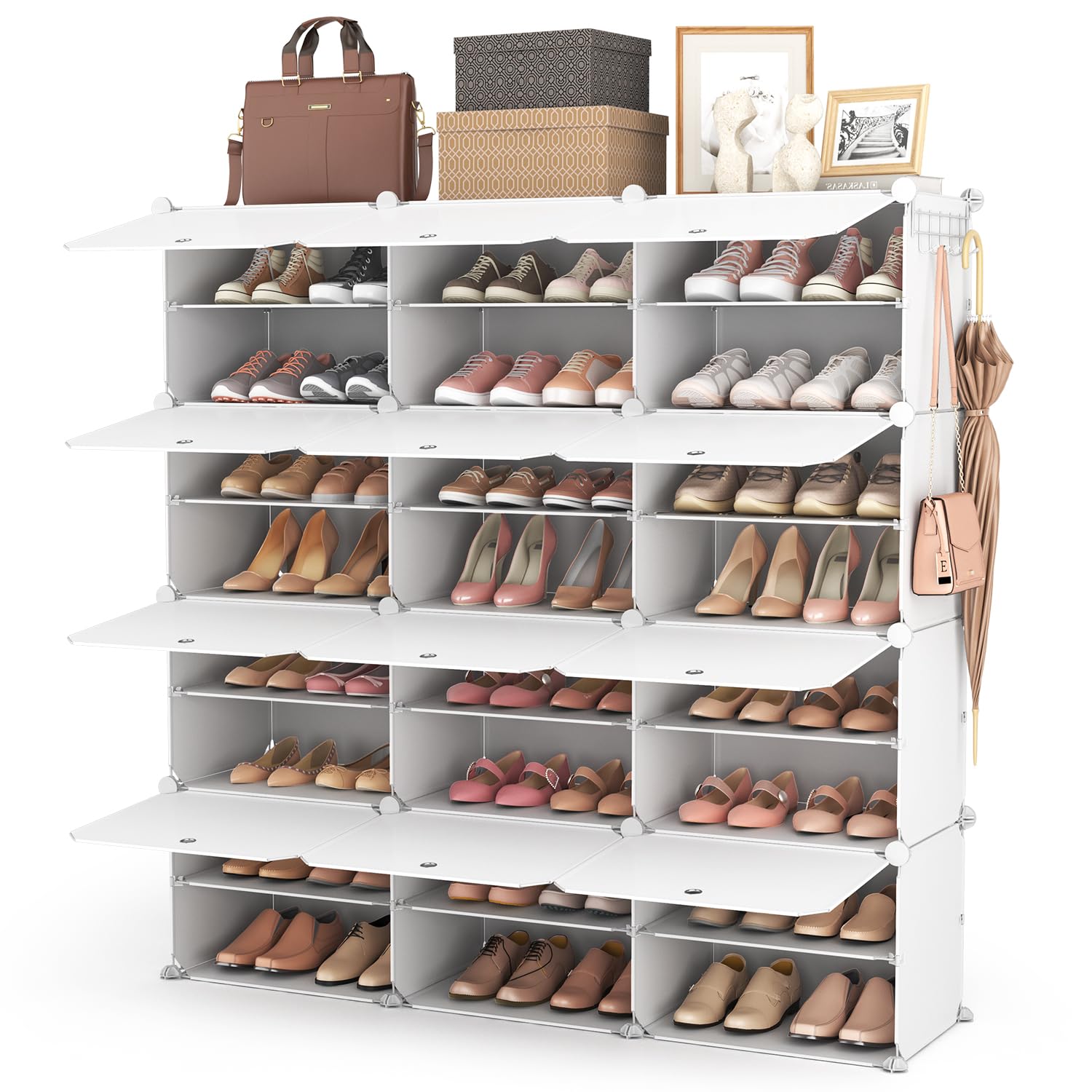 Vicye Scarpiera Organizer a 8 Ripiani, Bianco