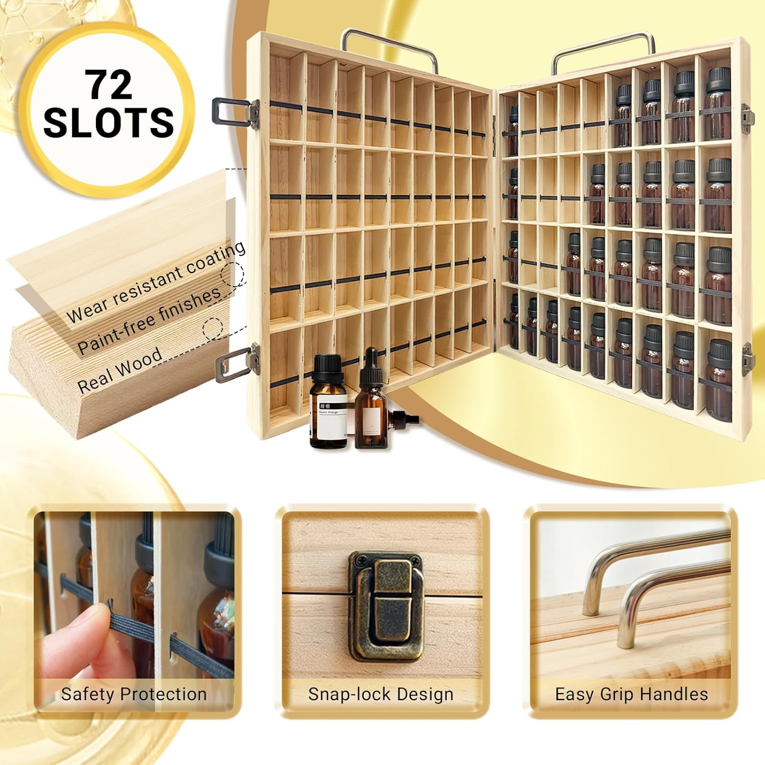 Roseflower Organizzatore Olio Essenziale 72 Bottiglie - immagine 4
