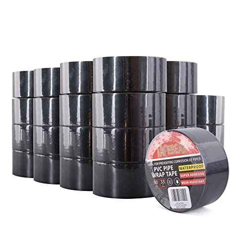 Tapebear 24 Rotoli Nastro Ripara Tubi PVC Nero