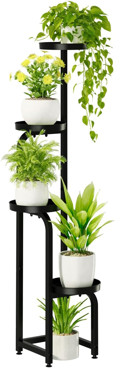 Bamworld Porta Piante da Esterno Interno in Ferro, Nero - immagine 1