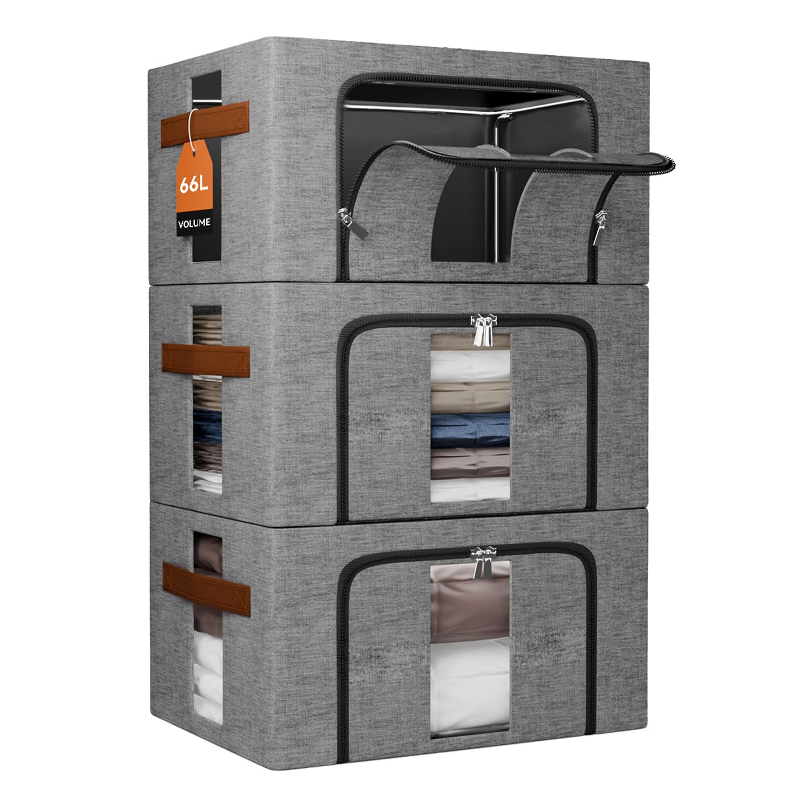 Scatole Rigide per Armadio con Cerniera (Grigio 3x66L)