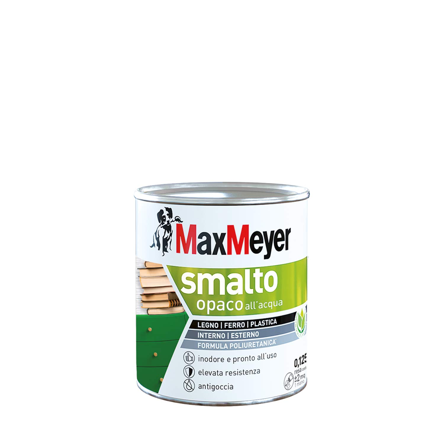 Maxmeyer Smalto All'Acqua Poliuretanico Opaco Bianco 0,125 L