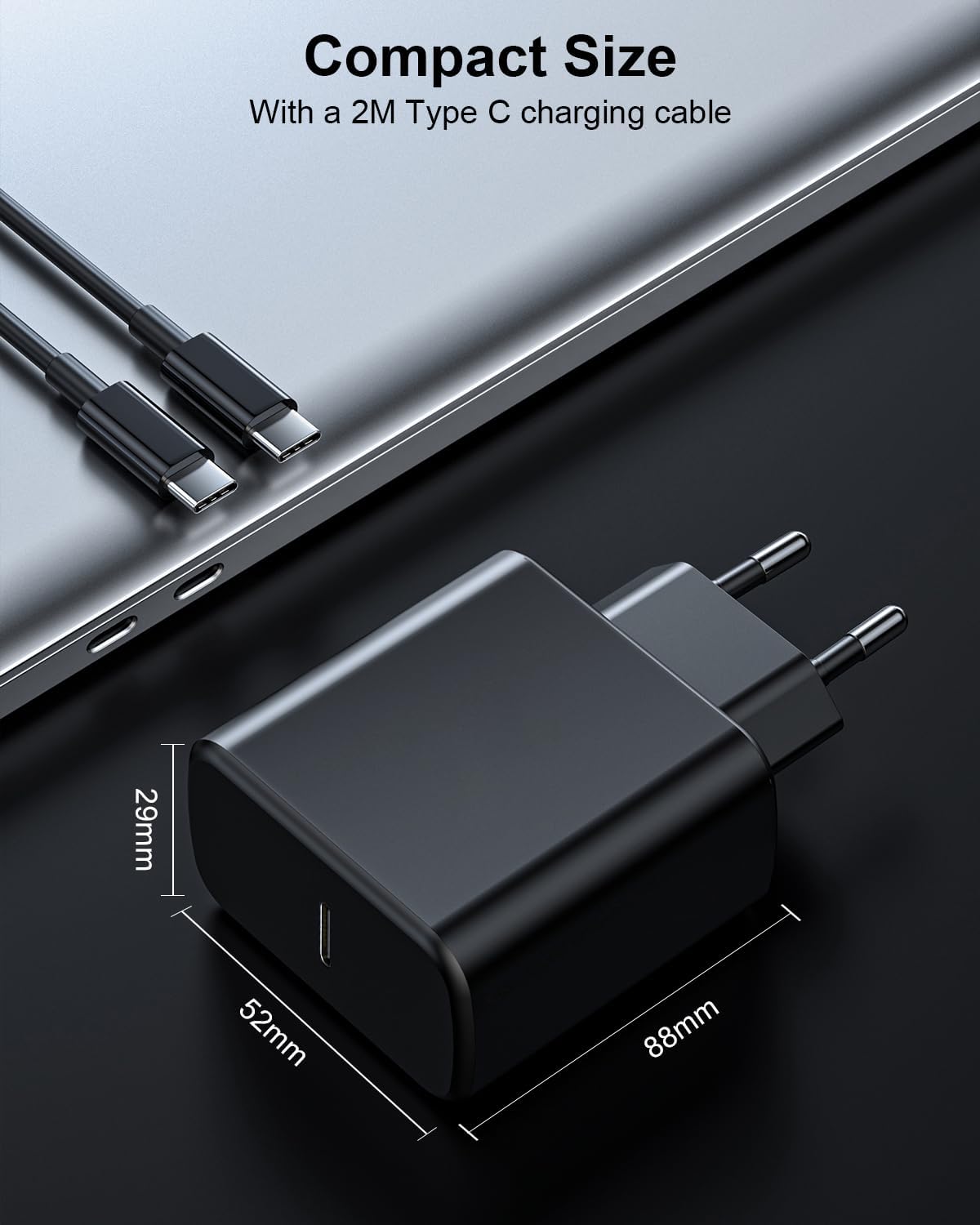 Caricatore USB C 45W con Cavo 2M per Samsung Galaxy - immagine 3