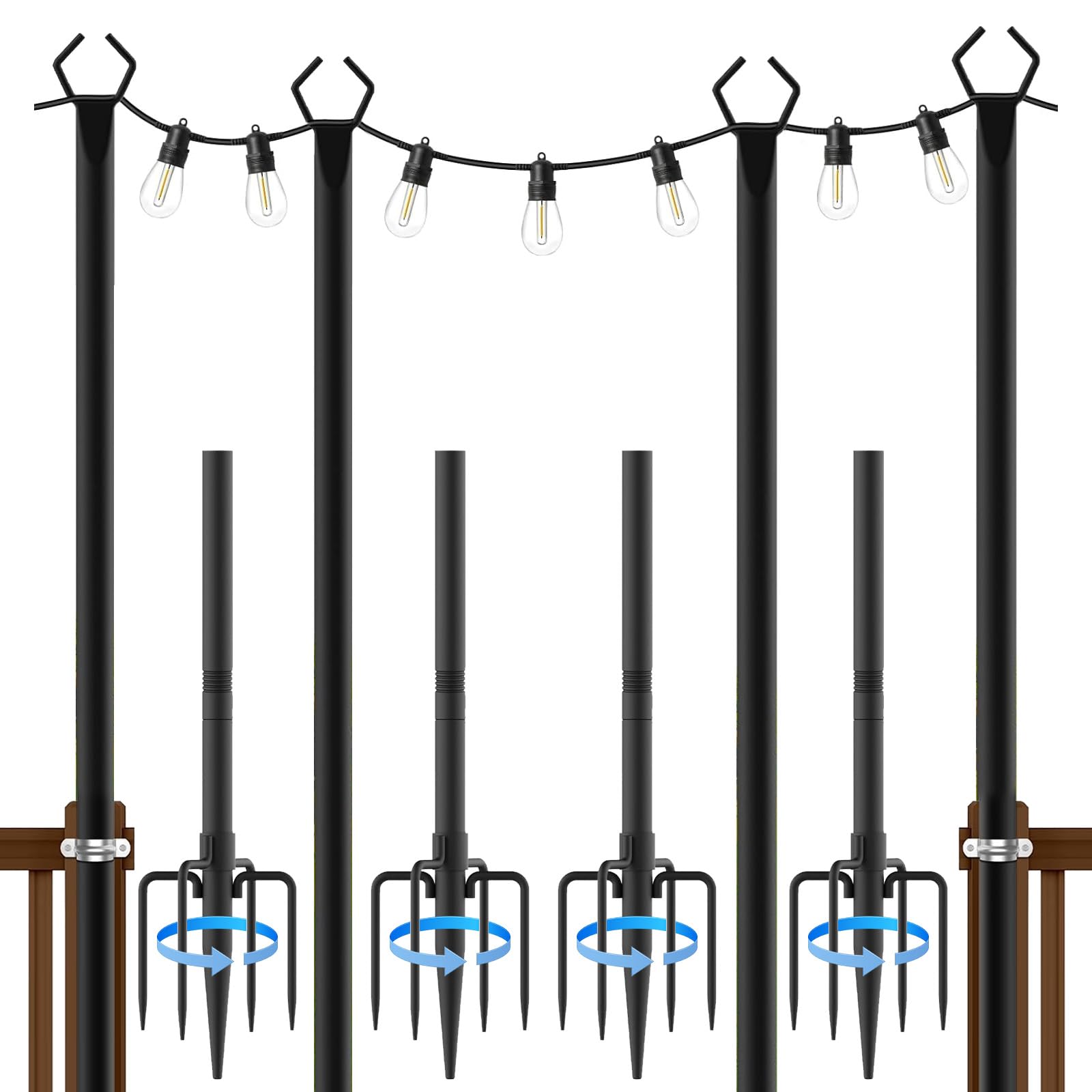 BONJUME Gancio da Pastore 4PCS 300CM per Giardino