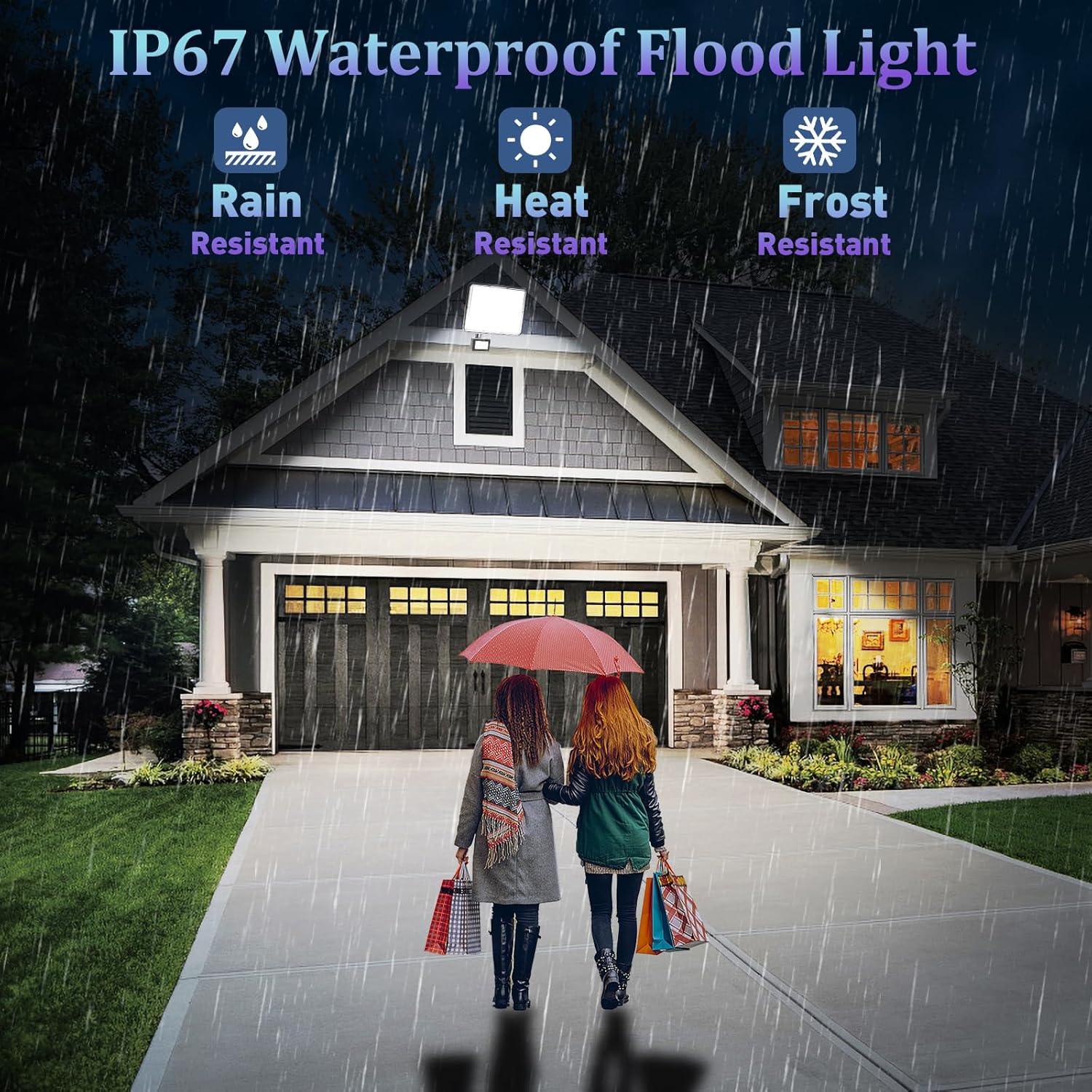 Annifunly Faretto LED da Esterno con Sensore 100W 2 Pezzi - immagine 4