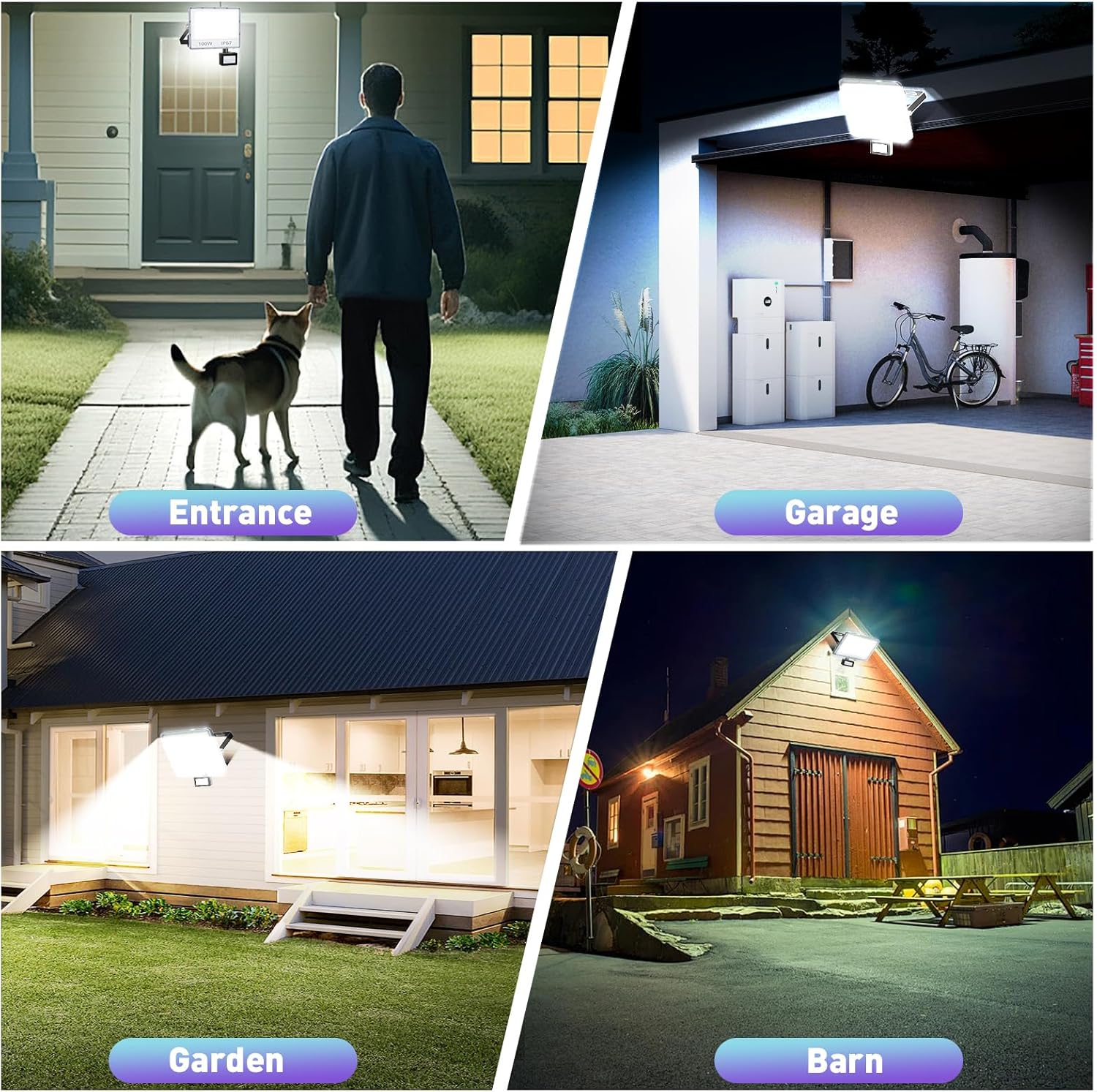 Annifunly Faretto LED da Esterno con Sensore 100W 2 Pezzi - immagine 7