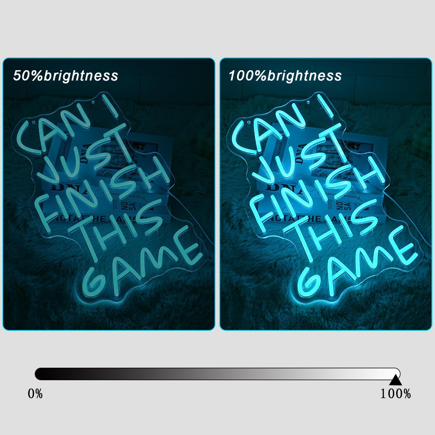 Lmsignly Segno Lettere da Gioco al Neon Blu - immagine 3