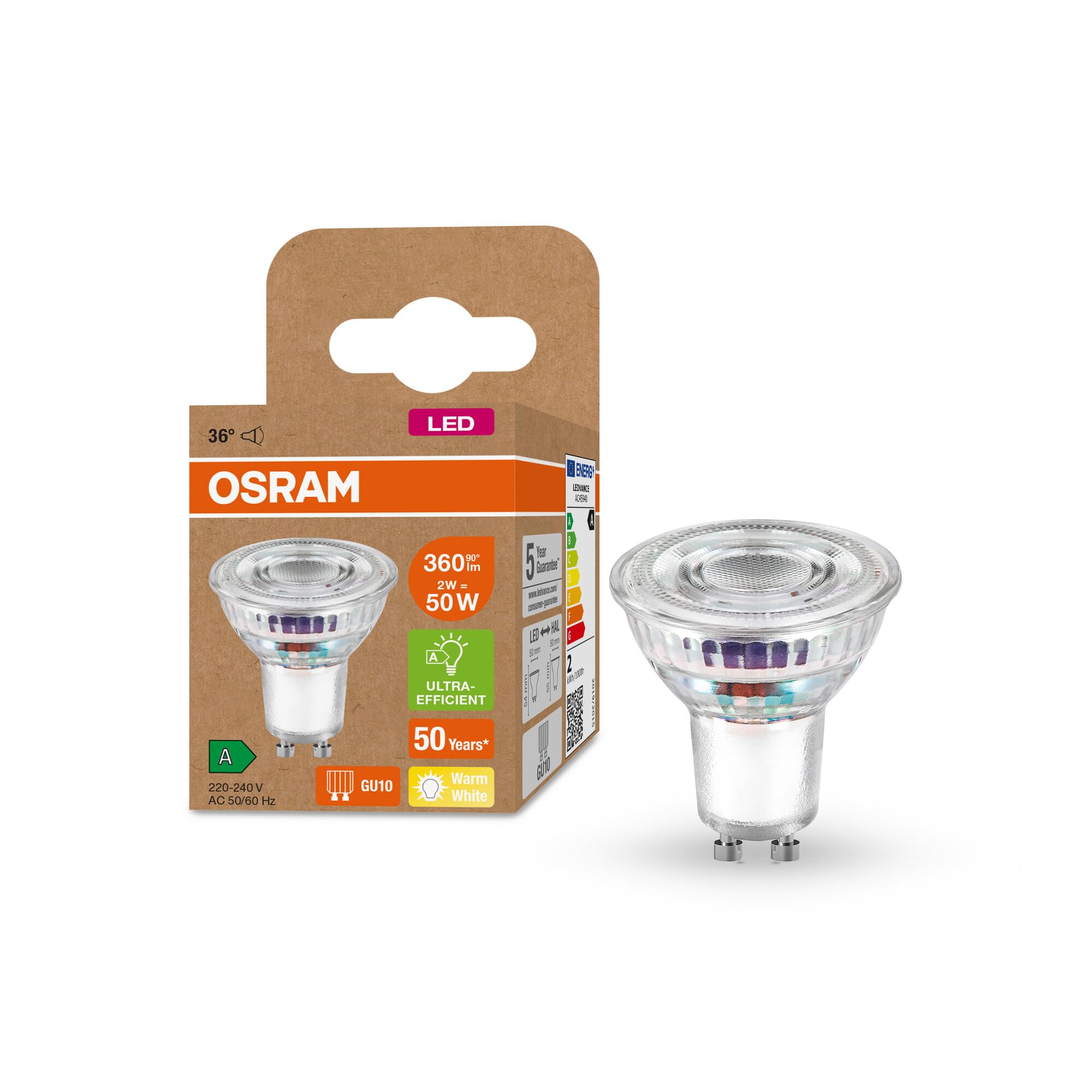 Osram Lampada Riflettore PAR16 GU10 2W 2700K