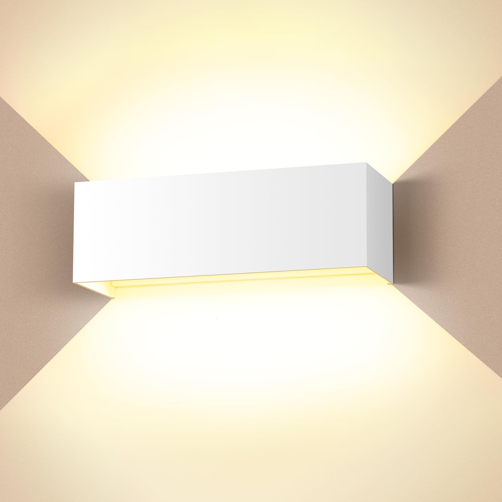 Cwycfw Applique da Parete 36W Interno/Esterno, Bianco