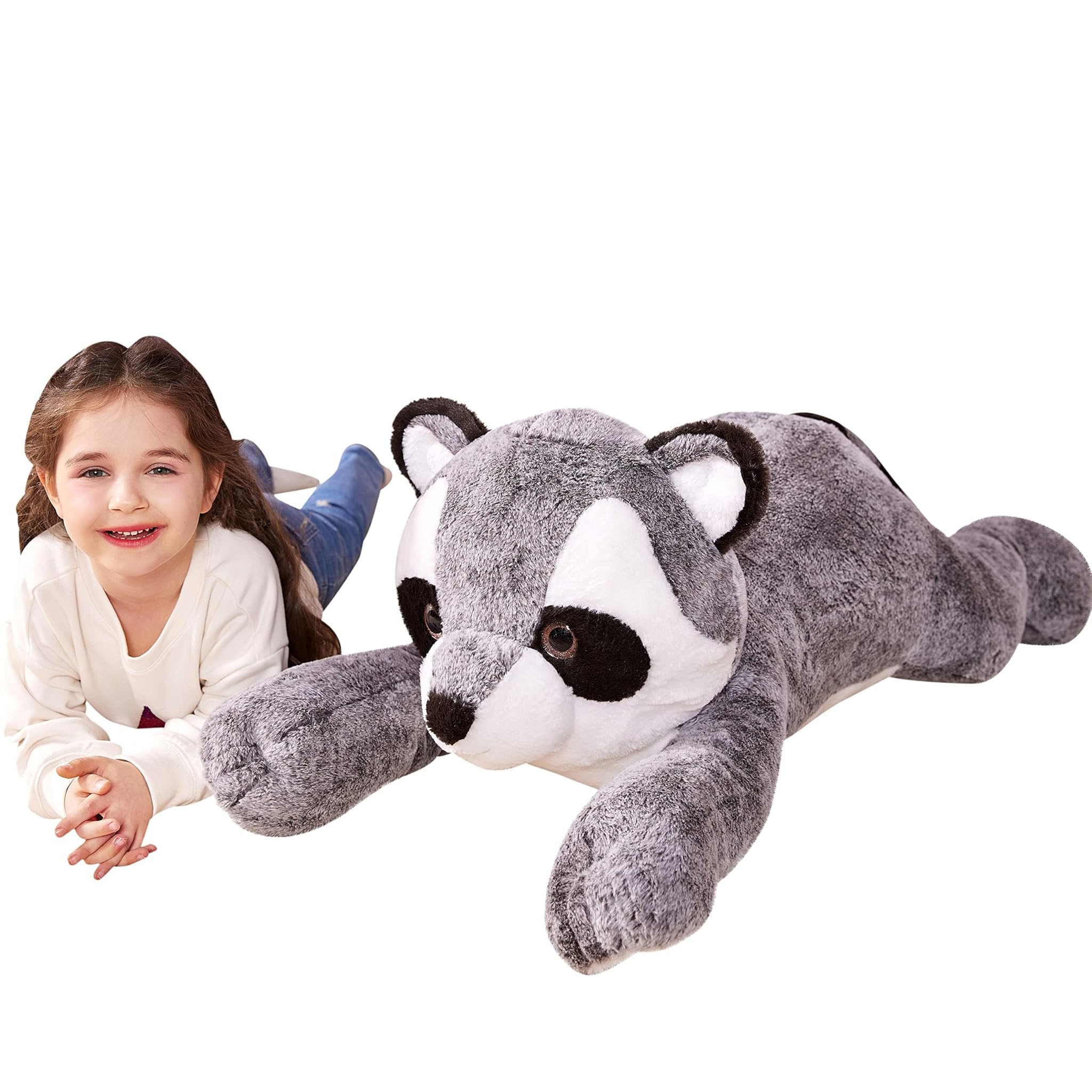 IKASA Procione Peluche Gigante Morbido 78cm, Grigio