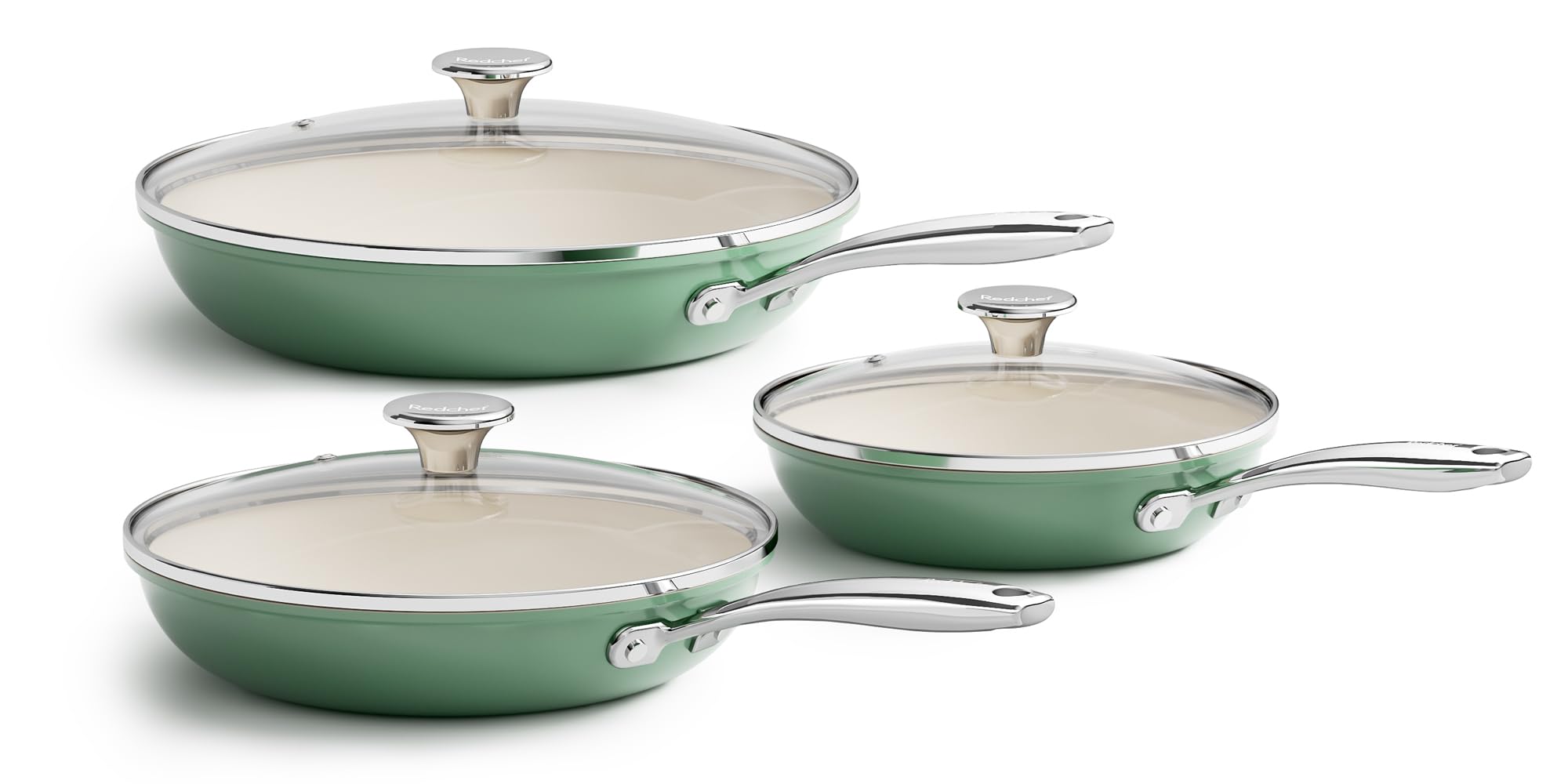 Redchef Set 6 Padelle Induzione Antiaderenti, Verde