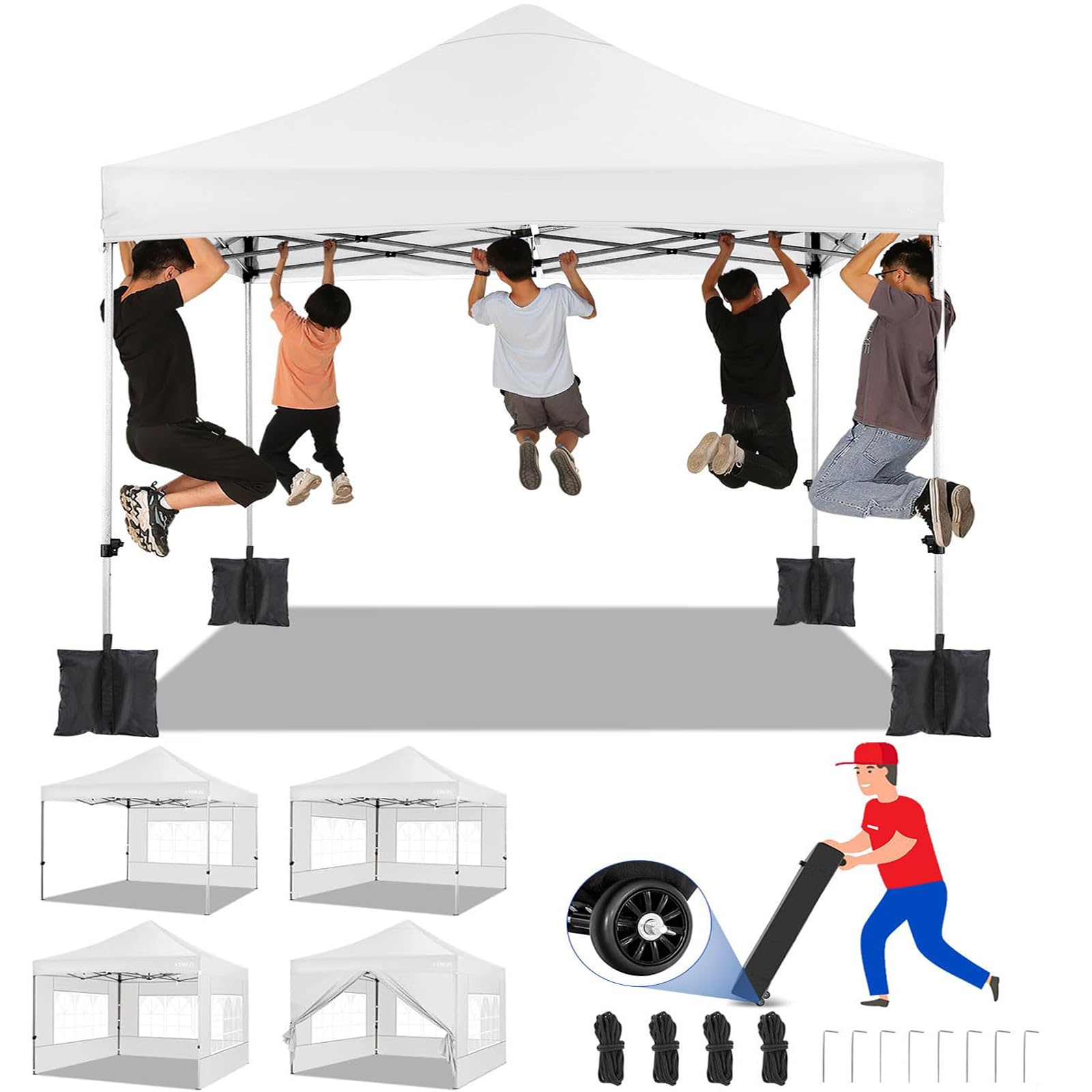 Cobizi Gazebo Pieghevole 3x3m Impermeabile 2.0, Bianco