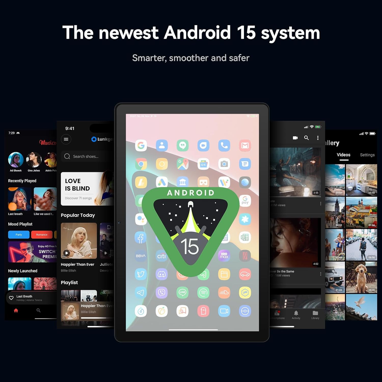 Whitedeer Android 15 Tablet 10 Pollici, Grigio - immagine 2