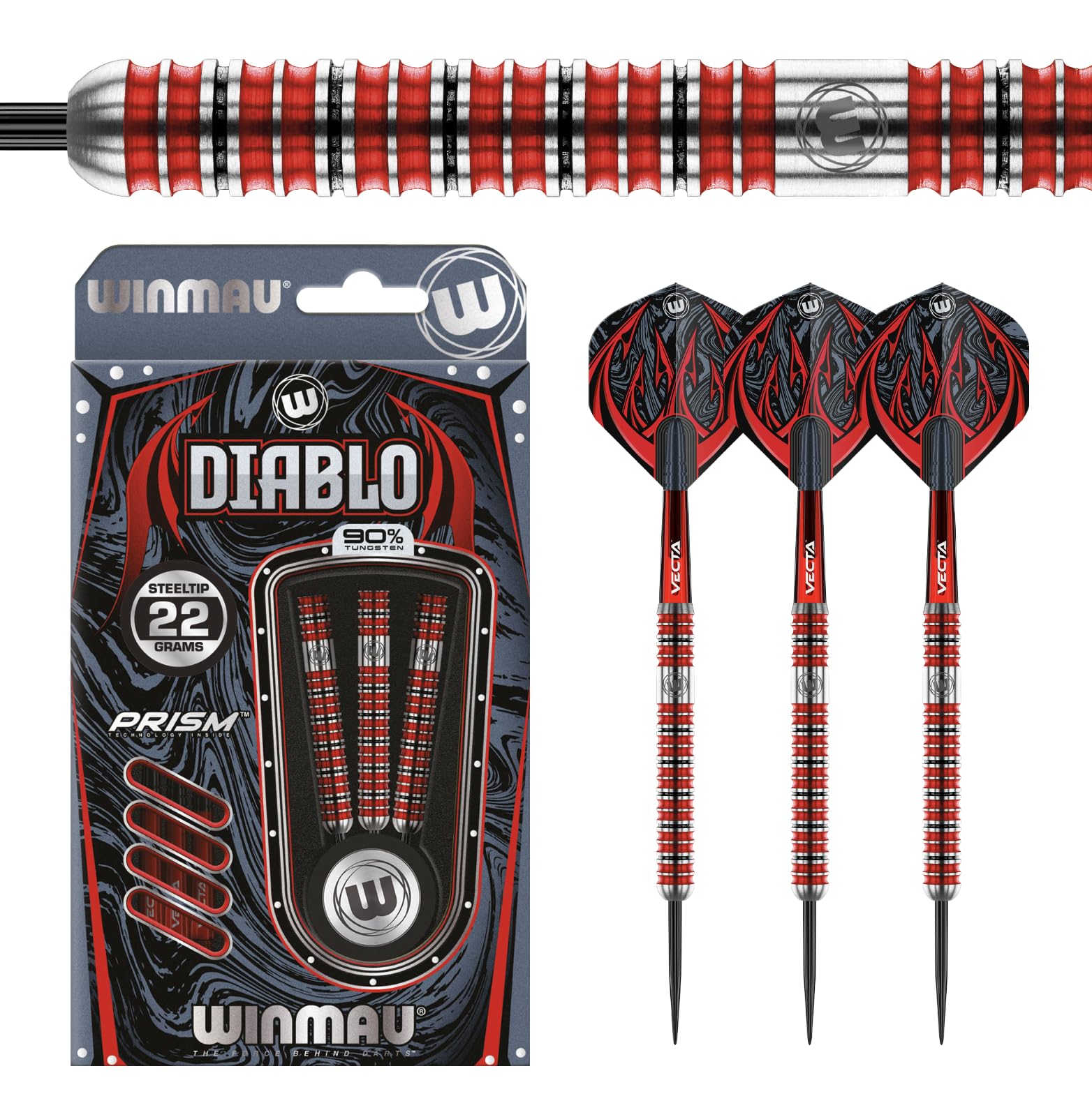 WINMAU Diablo Set Freccette Tungsteno Steeltip 24g