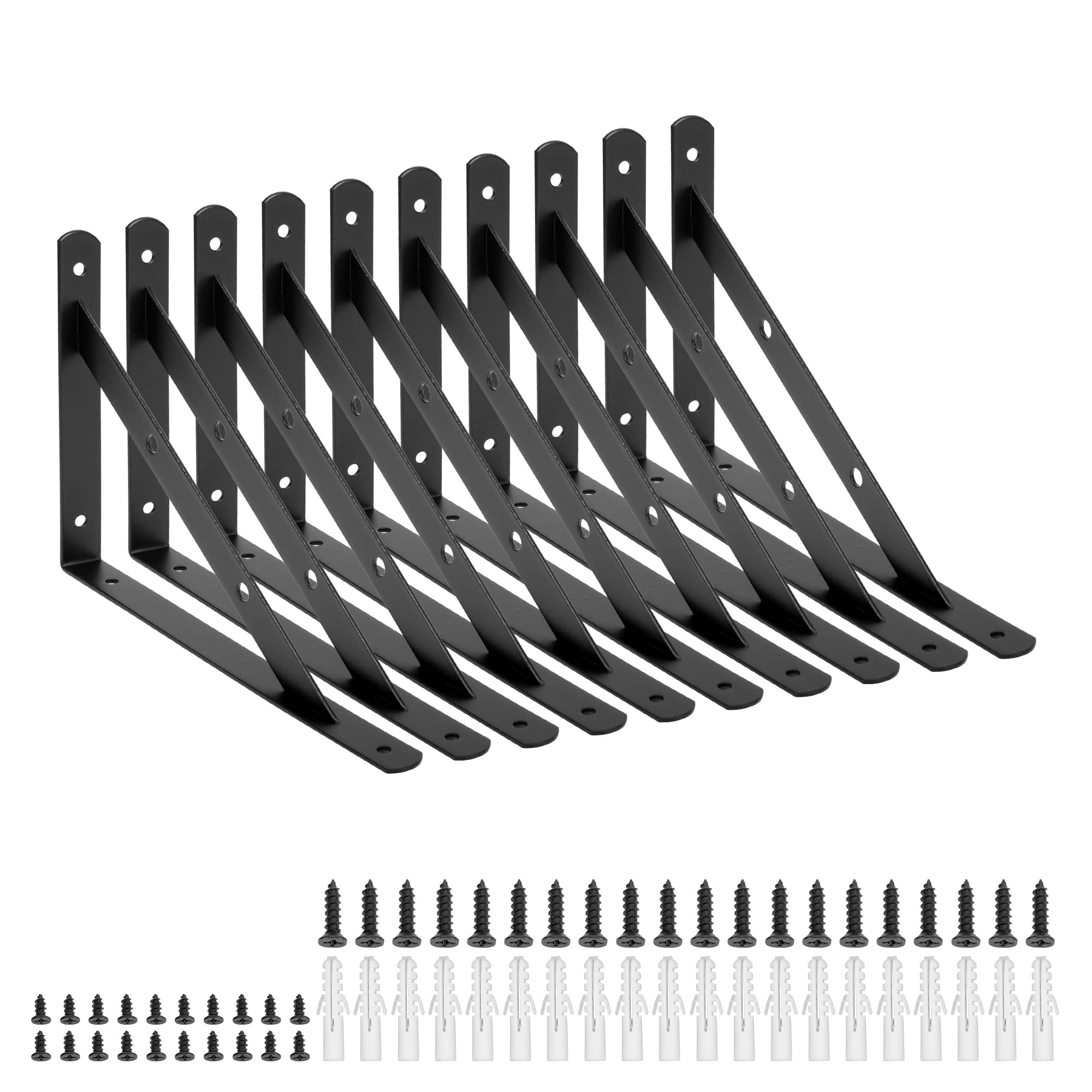Cherbowing Staffa per Mensola Pesante 90°, Nera (10 PCS)