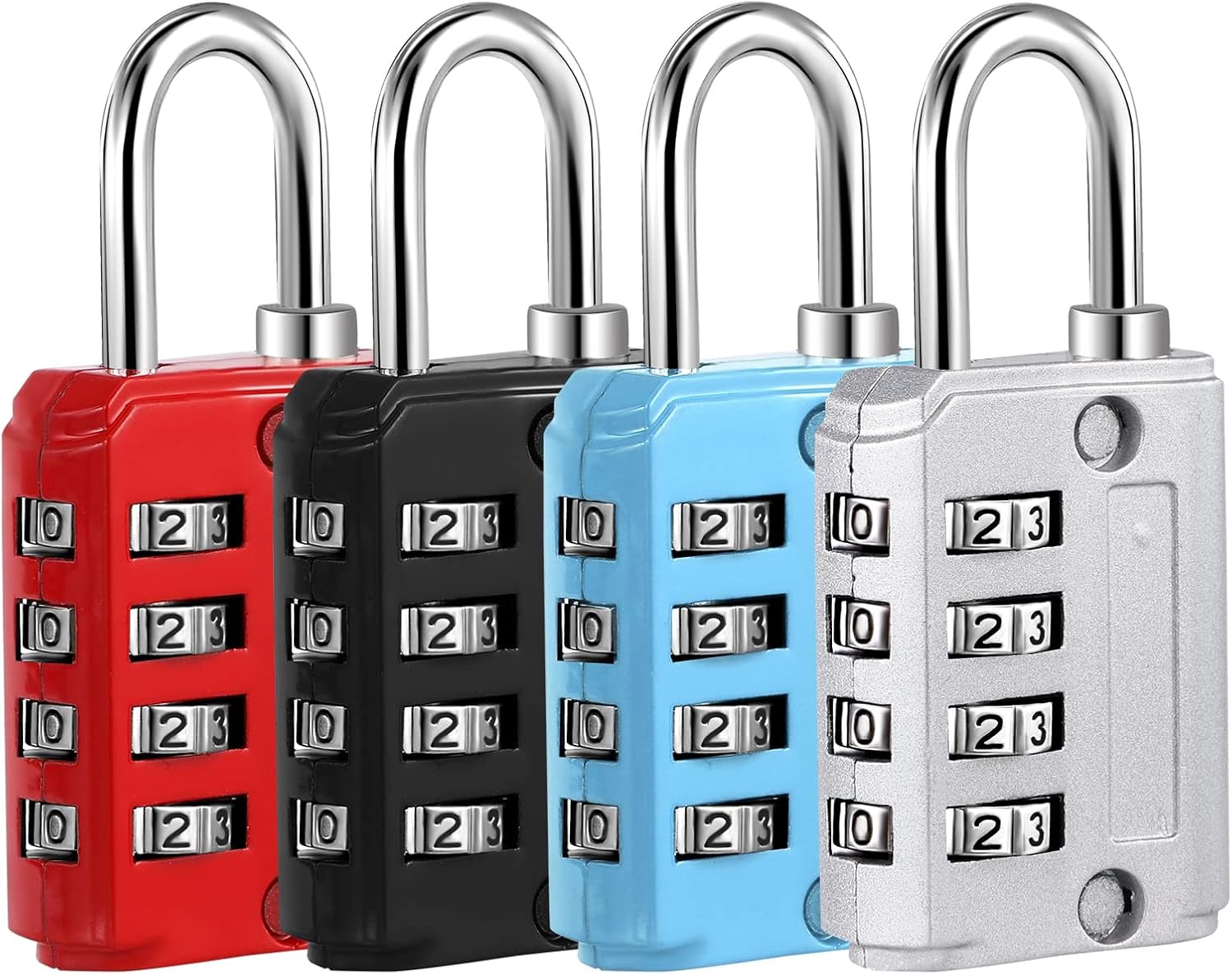 Lucchetto Combinazione 4 Cifre 4 Pezzi - immagine 1