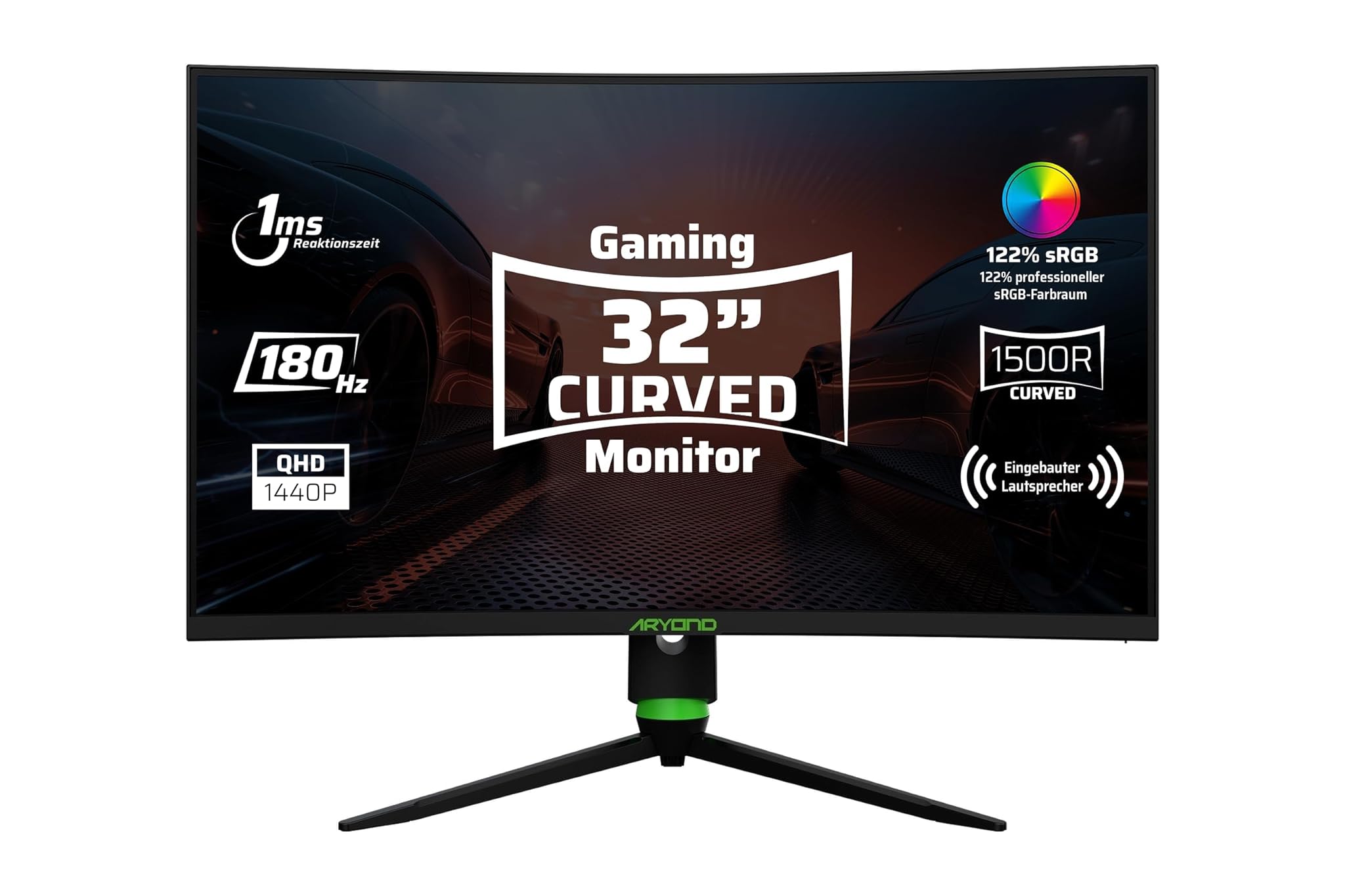 Aryond A32 V2 Monitor Gaming Curvo 32" QHD 180Hz 1ms
