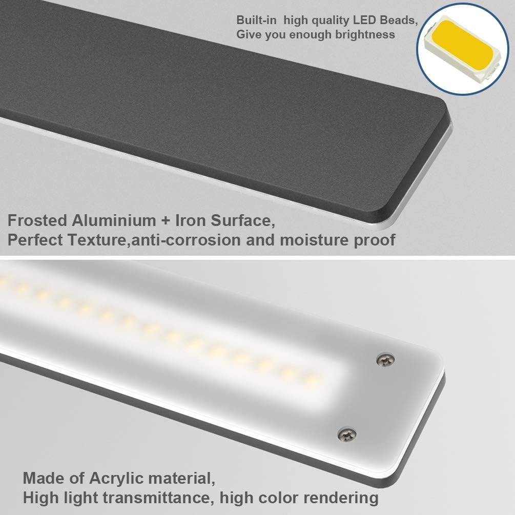 Klighten Luce Specchio Bagno LED 60cm, Nero - immagine 7